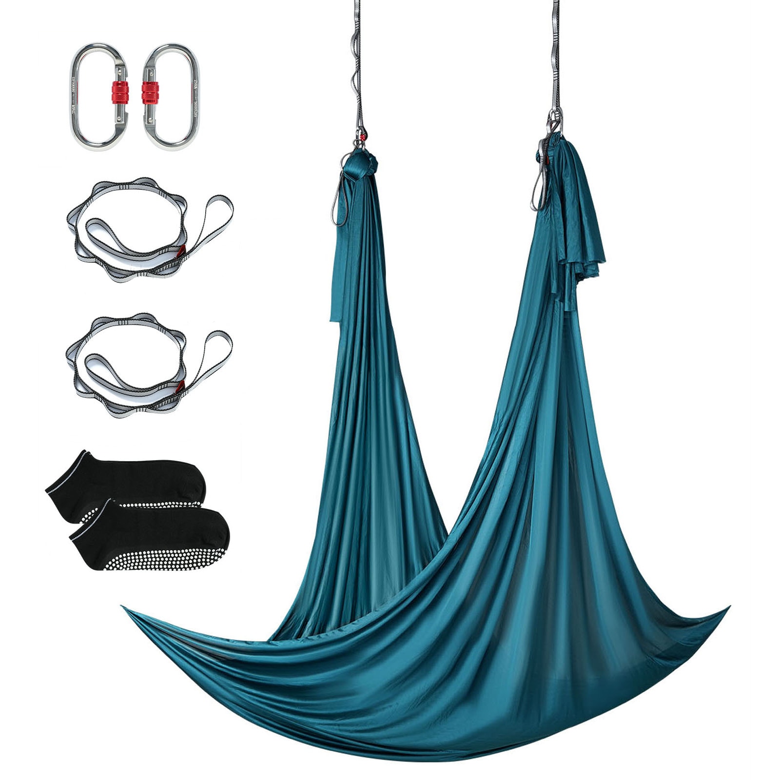 GIVIMO - Aerial Yoga Hammock and Swing 5.5-yd Antigravity Yoga Starter Kit with 100-gsm Nylon Fab...