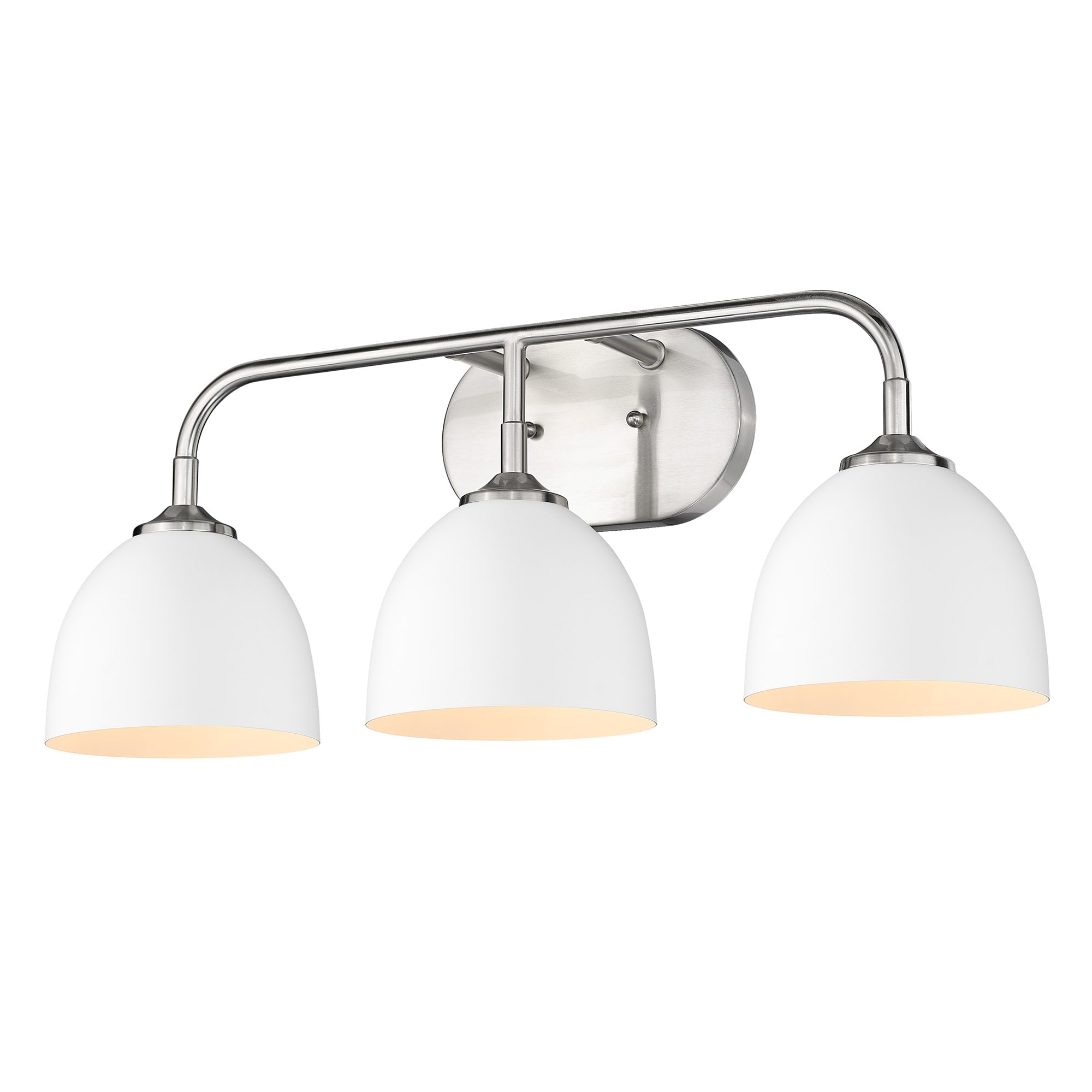 Golden Lighting 6956-BA3 PW-WHT Zoey 7.25-in 3 -Light Pewter Industrial Vanity light
