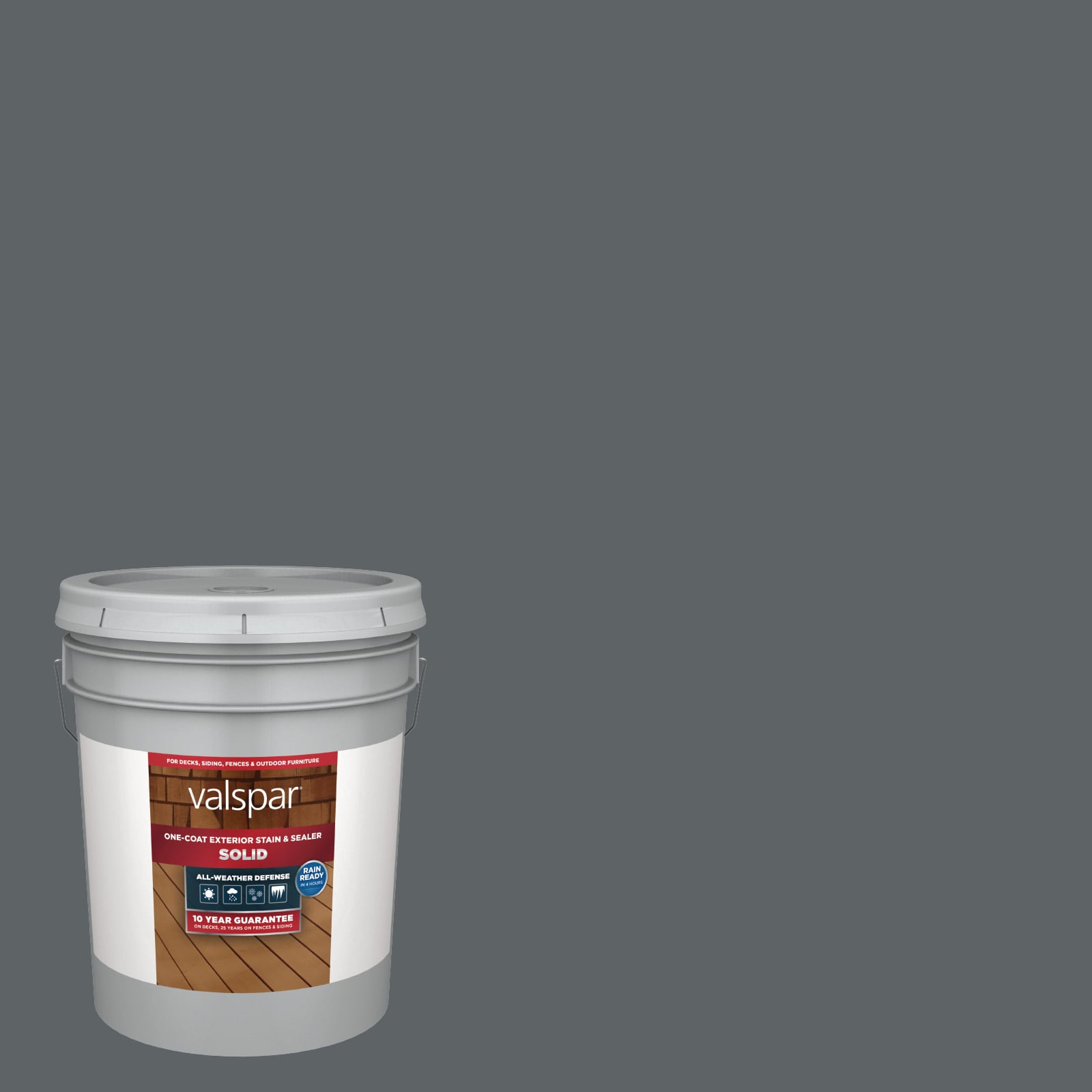 Valspar SMOKE SIGNAL-1028092 Smoke Signal Solid Exterior Wood Stain and Sealer in One ( 5-gallon )