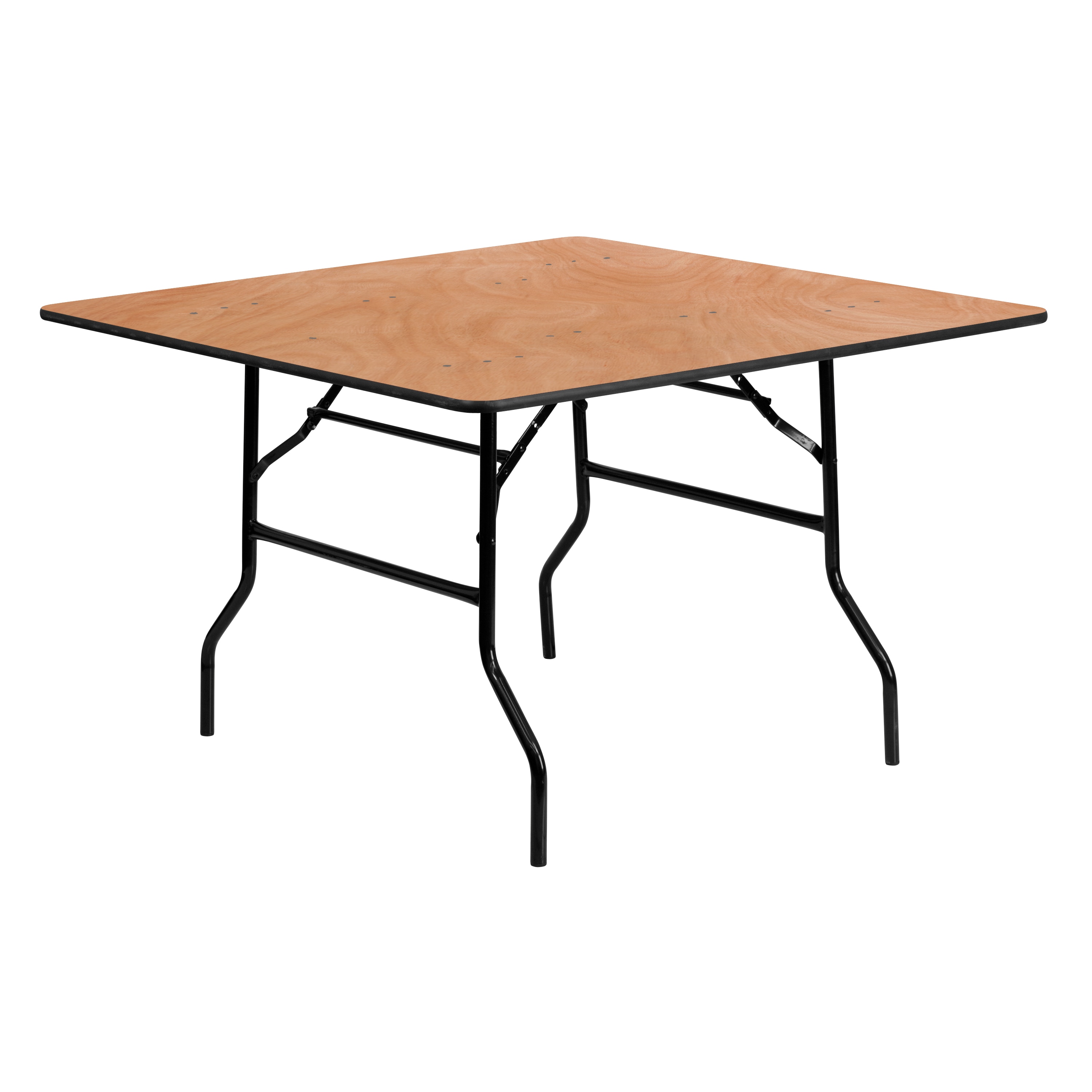 Emma + Oliver 889142727477 4-Foot Square Wood Folding Banquet Table - Event and Catering Table