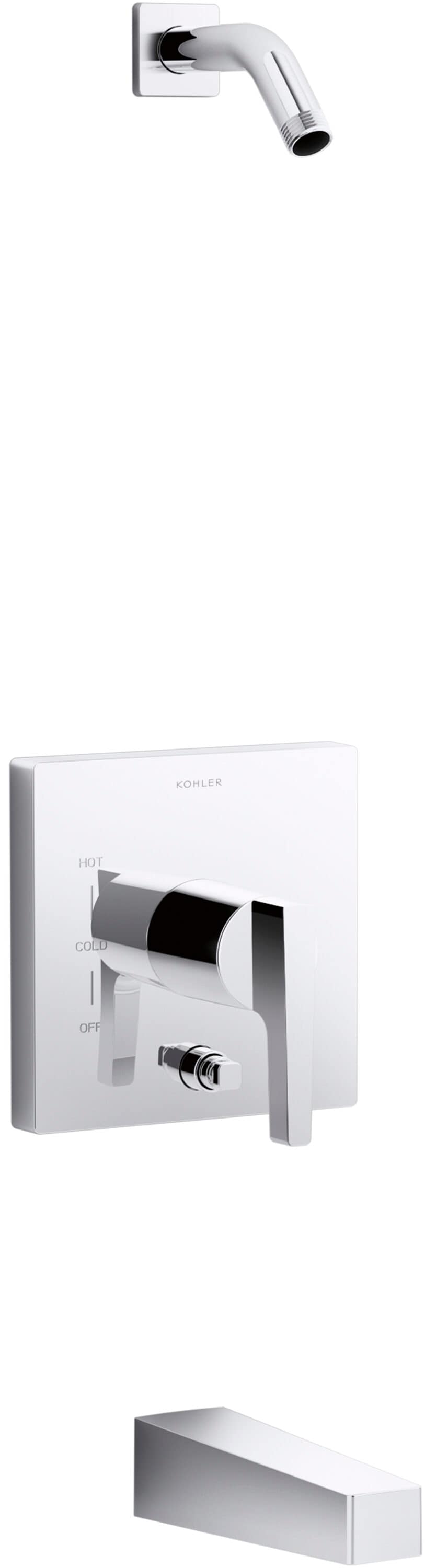 Honesty Polished Chrome Square Wall-Mounted Bath and Shower Trim