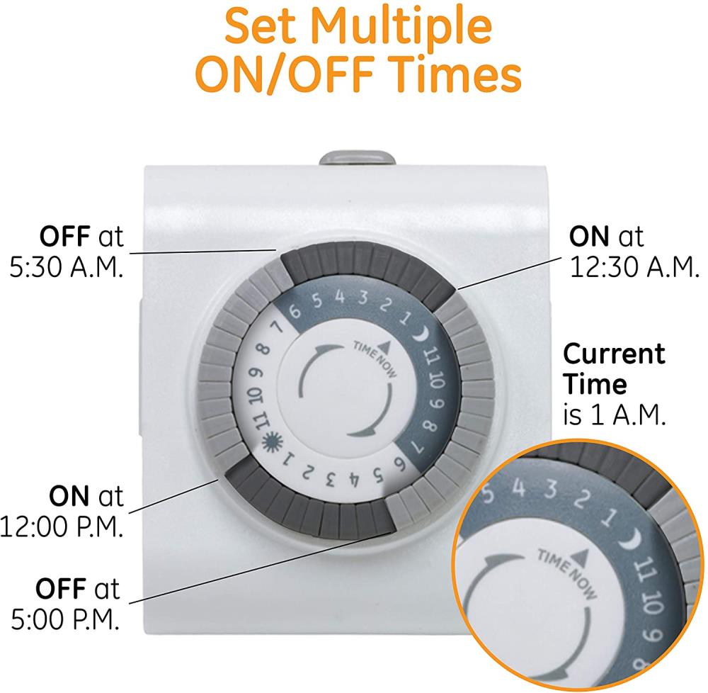 Ge Indoor Mechanical Timer 24hr With 2 Outlets : Target