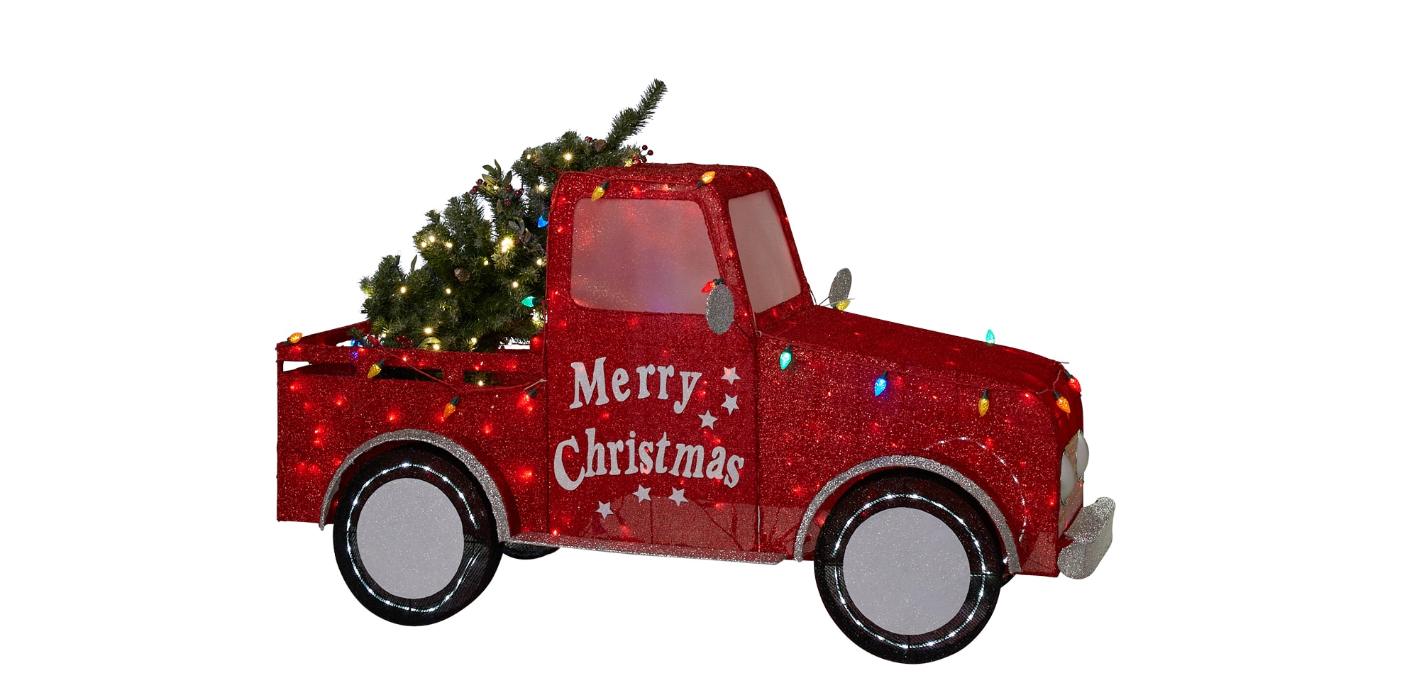 2 Holiday Red Metal Collectible Christmas Decor Pick Up Trucks FREE SHIPPING New 