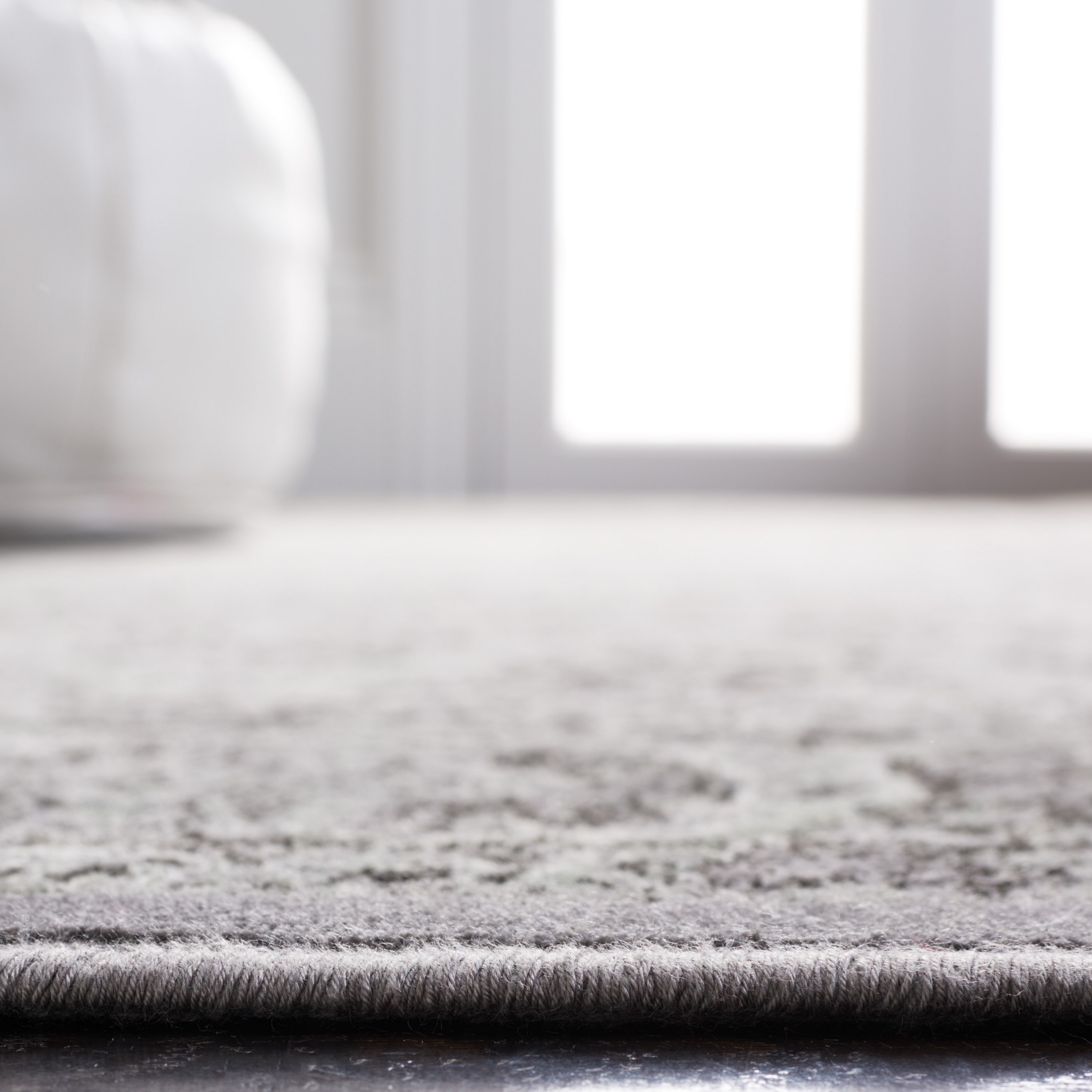 Reversible Luxe Light Grey & Anthracite Wool-Silk Blend Area Rug, 8' x 11'2"