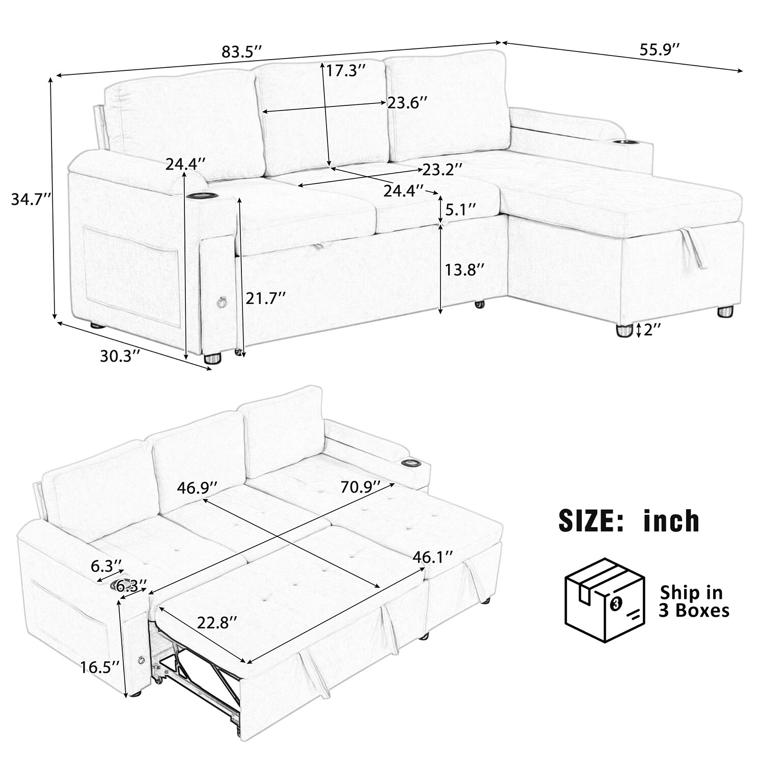 GZMR LZX-WF-2020DK Sofas-Loveseats - View #10