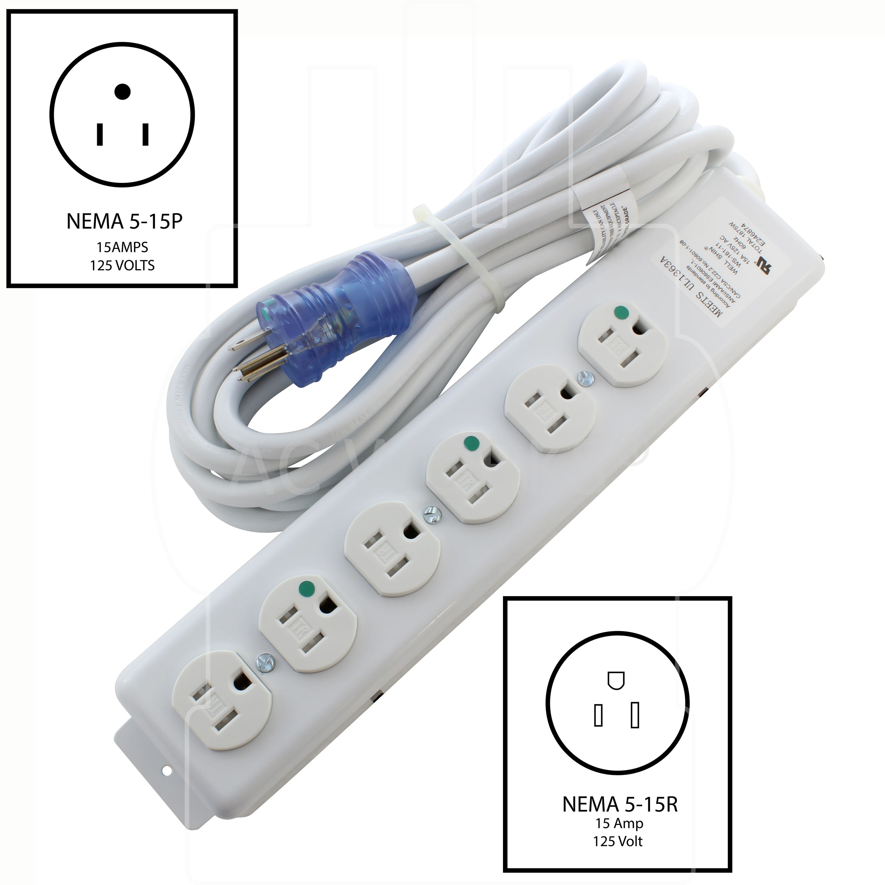 Easylife Tech 6 ft, 4-Outlet, Power Strip Surge Protector - White