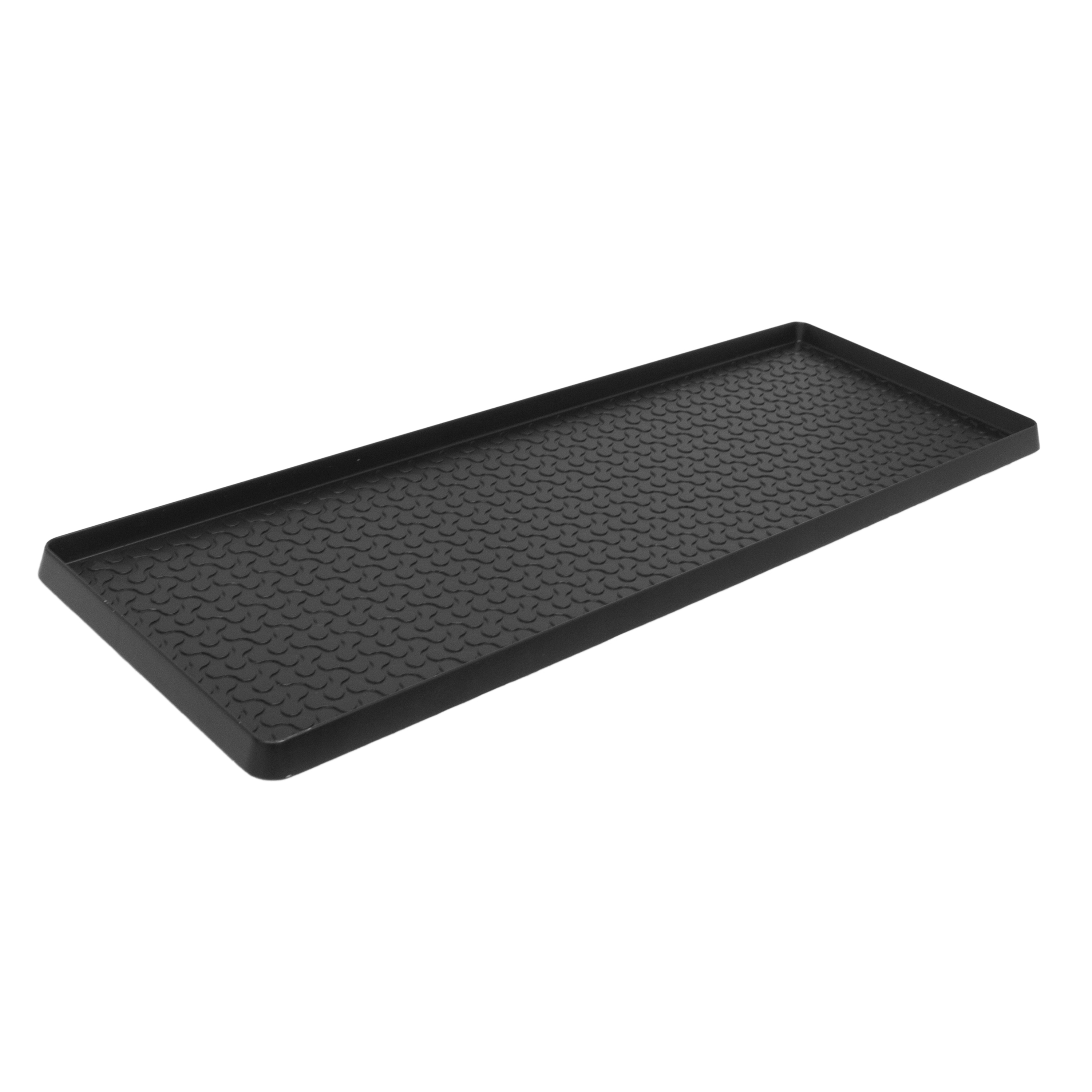 ART & ARTIFACT Rubber Boot Tray Wet Shoe Tray for Entryway Indoor Outdoor Snow  Boot Mat Extra Large Shoe Tray 32' x 16', Black, Damask