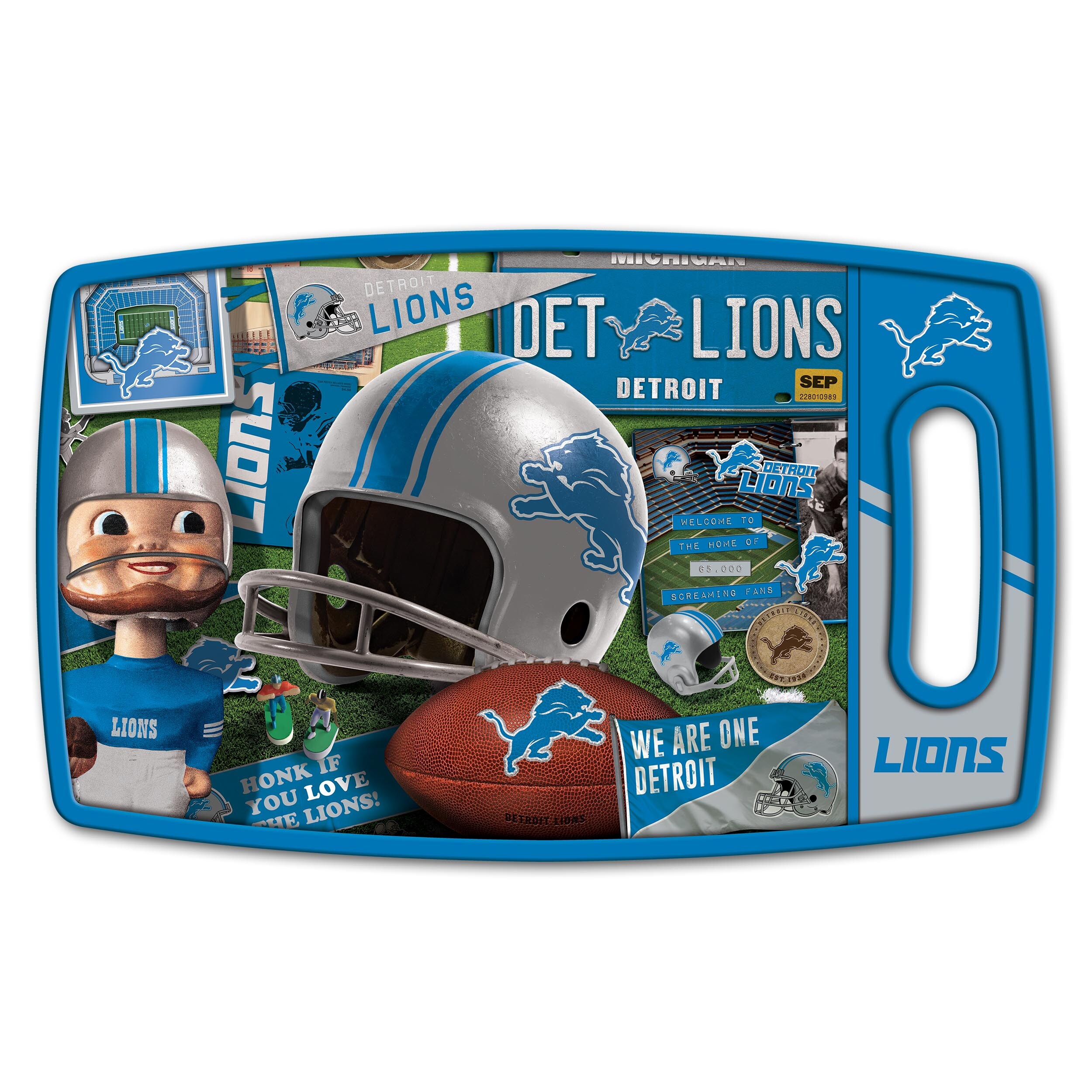 Sportula Detroit Lions Retro Series Cutting Board 9-in L x 14.5-in W  Plastic Cutting Board in the Cutting Boards department at