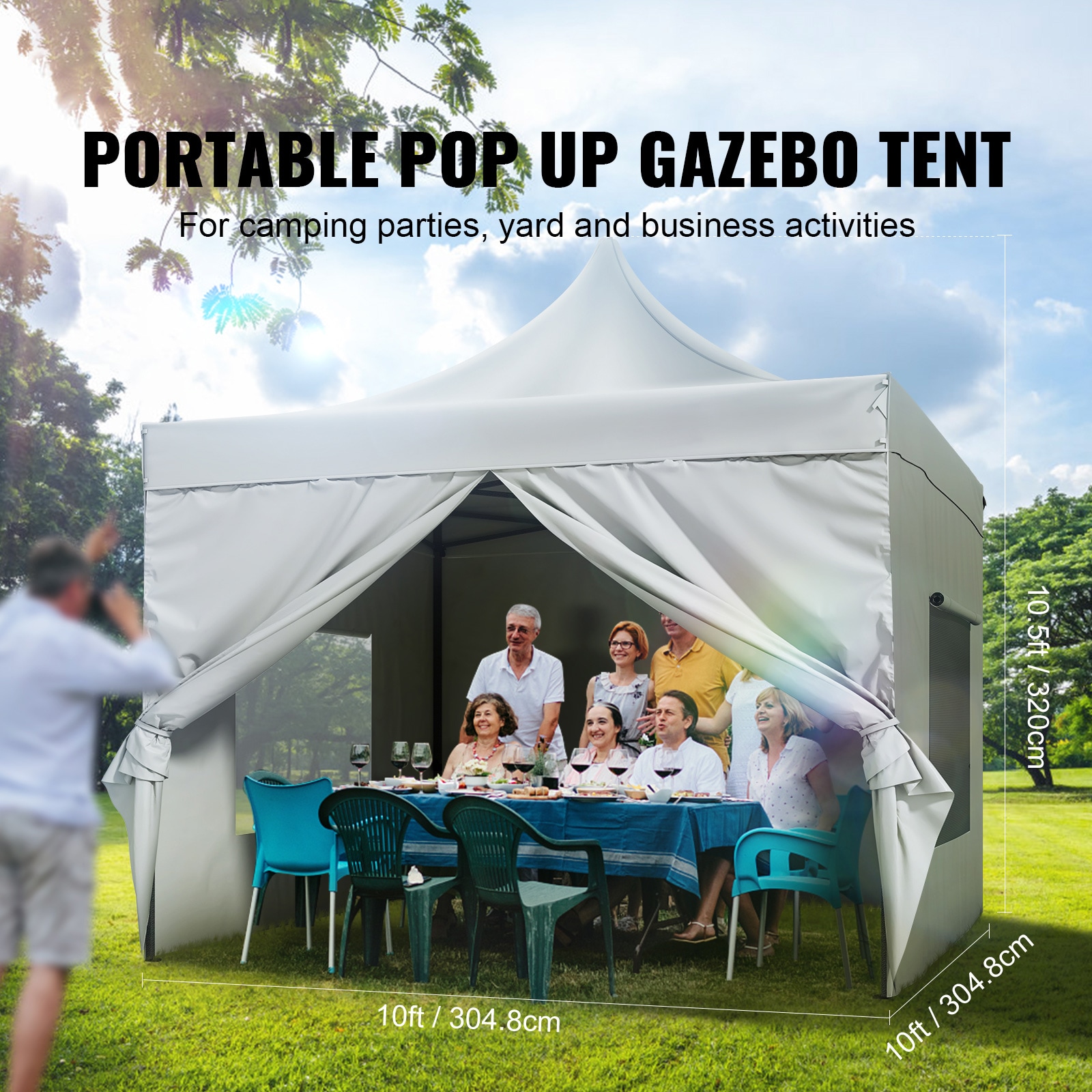 VEVOR Pop Up Canopy Tent Polyester 8 -Person Tent in the