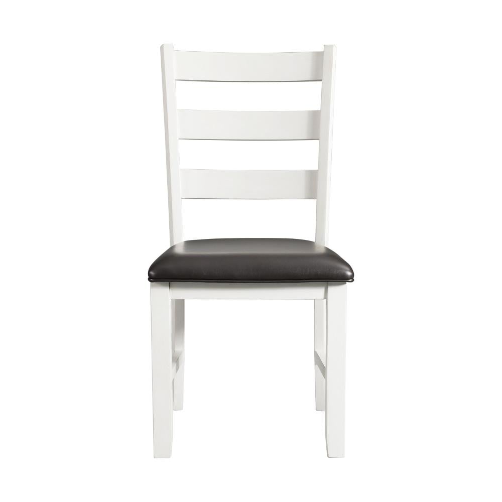 Tuttle Brown and White Drop Leaf Dining Set with Ladder Back Chairs
