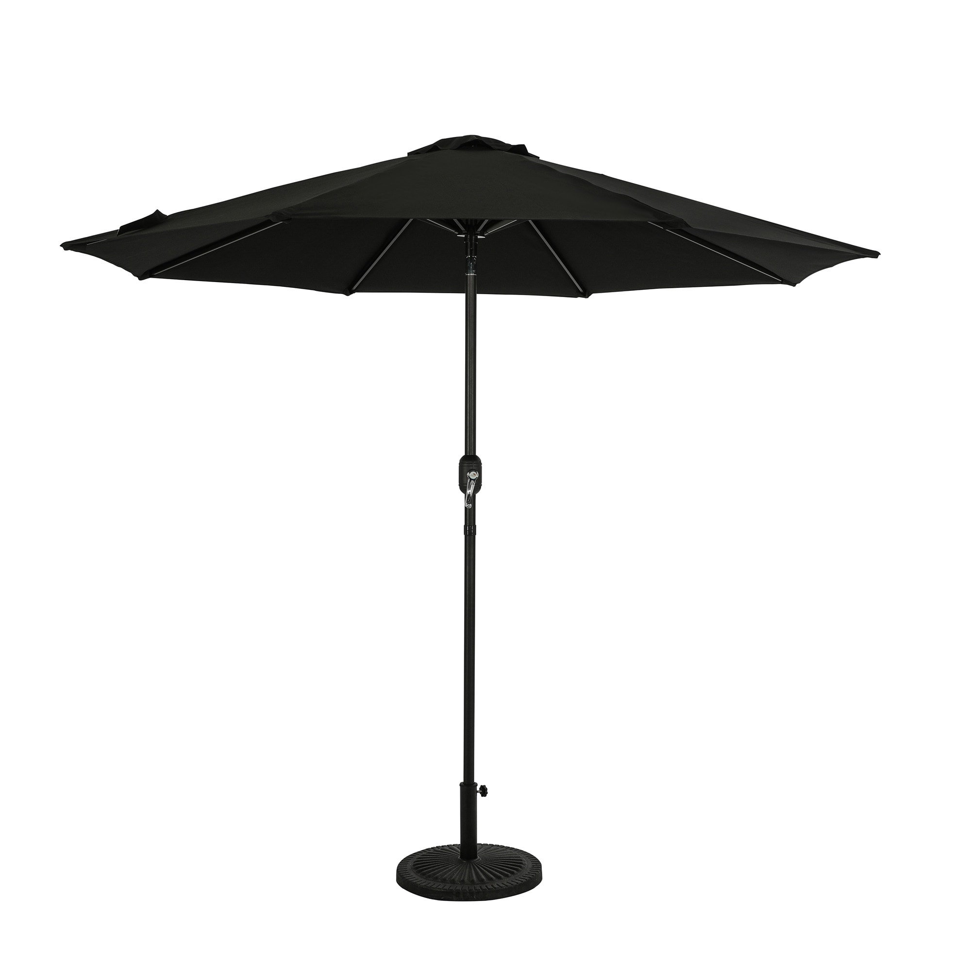 Island Umbrella NU6843 9-ft Aluminum Black Market Patio Umbrella