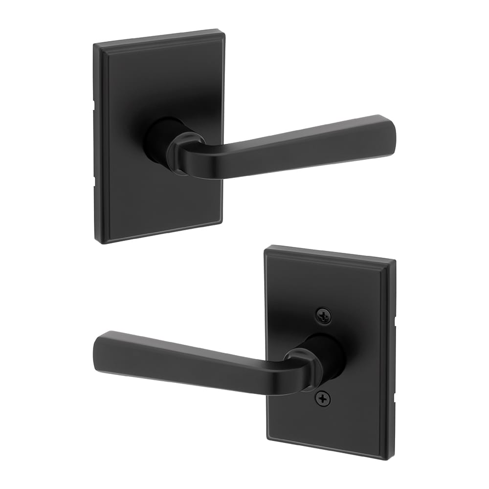 Kwikset Signature Series Trafford Matte Black Interior or Hall/Closet Passage Door Handle