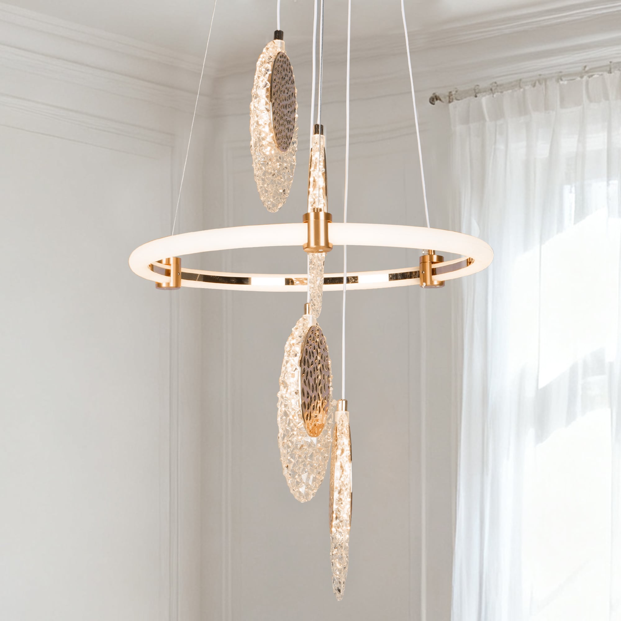 EFPERFECT Large LED Ceiling Light Chandelier Ceiling Pendant Lamp Fixture 3 Color Lighting