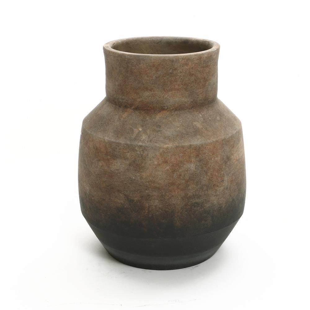 LuxenHome WHD2193-S Brown Clay Modern Vase