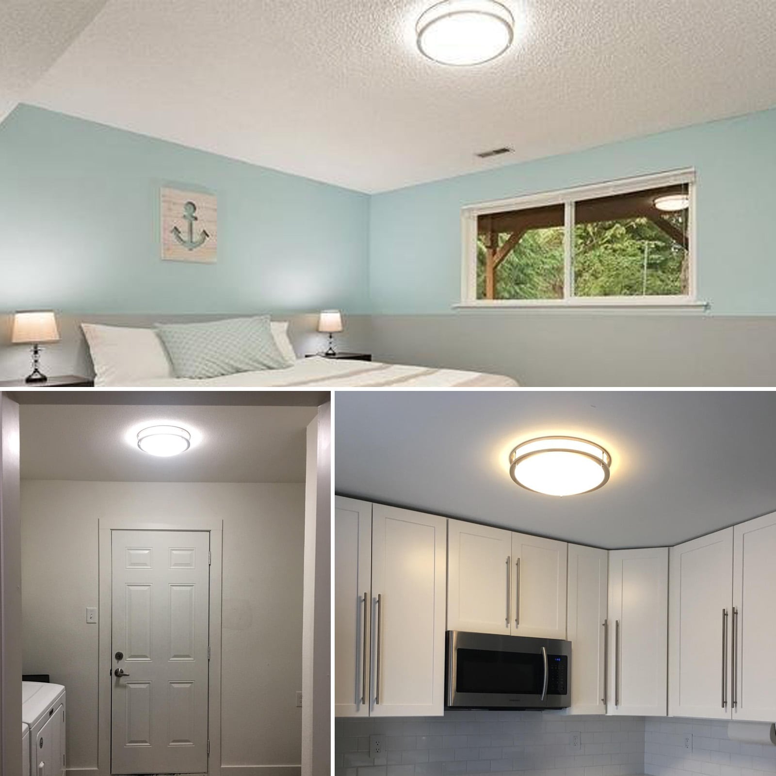 Eclipse 16" Multi-Temp LED Flush Mount Ceiling Light in Chrome