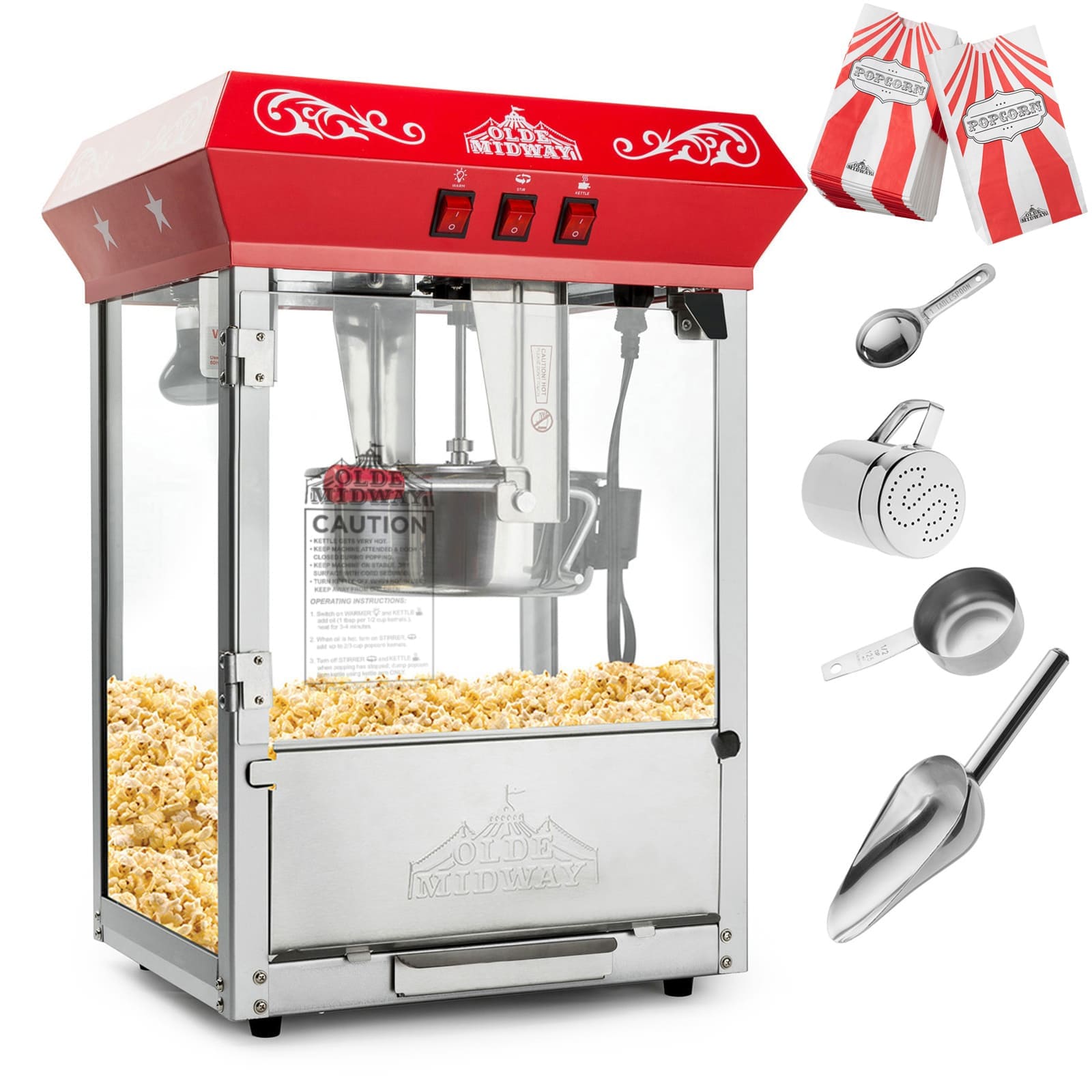 Olde Midway CON-POP-1000-RED Popcorn-Makers - View #2