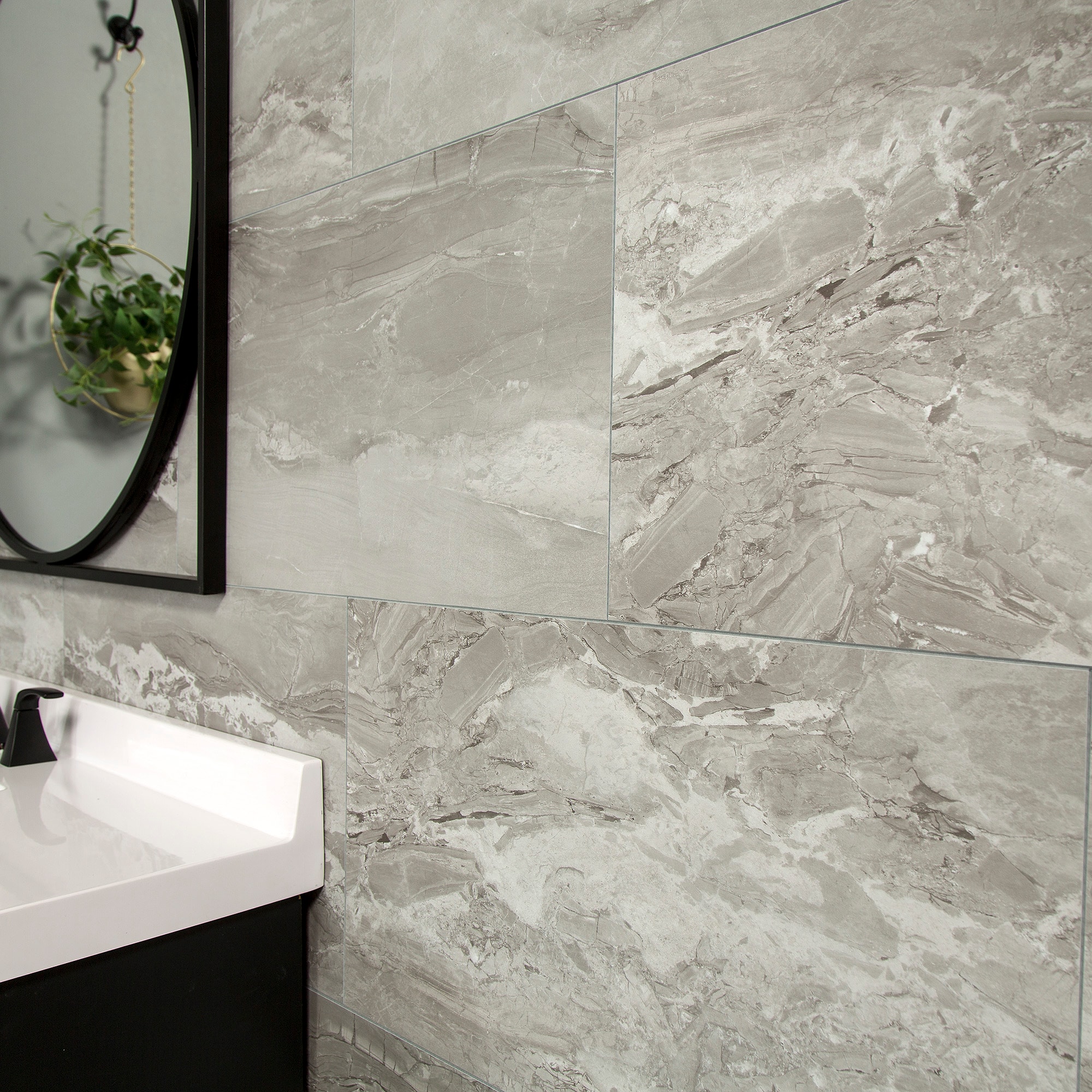 Smoky Sky 25.6 in x 14.8 in Waterproof Vinyl Wall Tiles