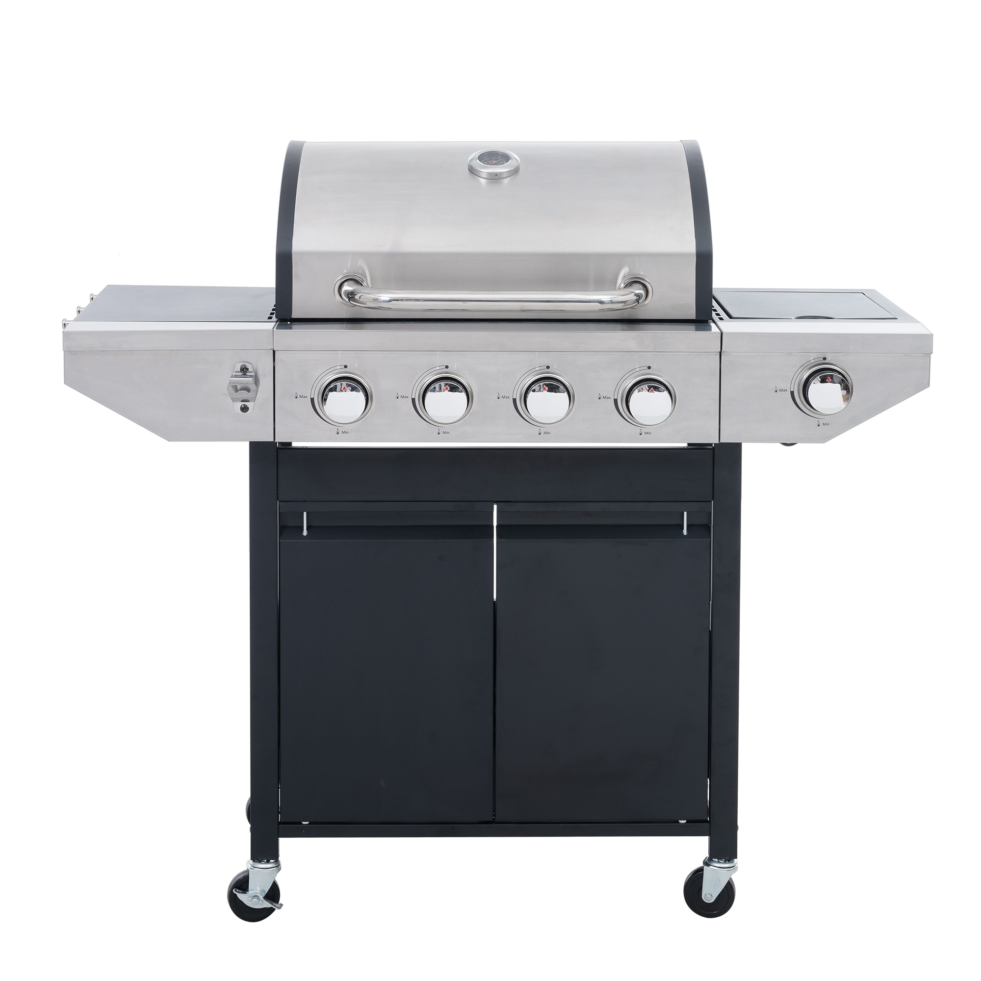 BABOOM Propane Grill Black 4 Burner Liquid Propane Gas Grill with 1 Side Burner BOM 83092 OR at Lowes