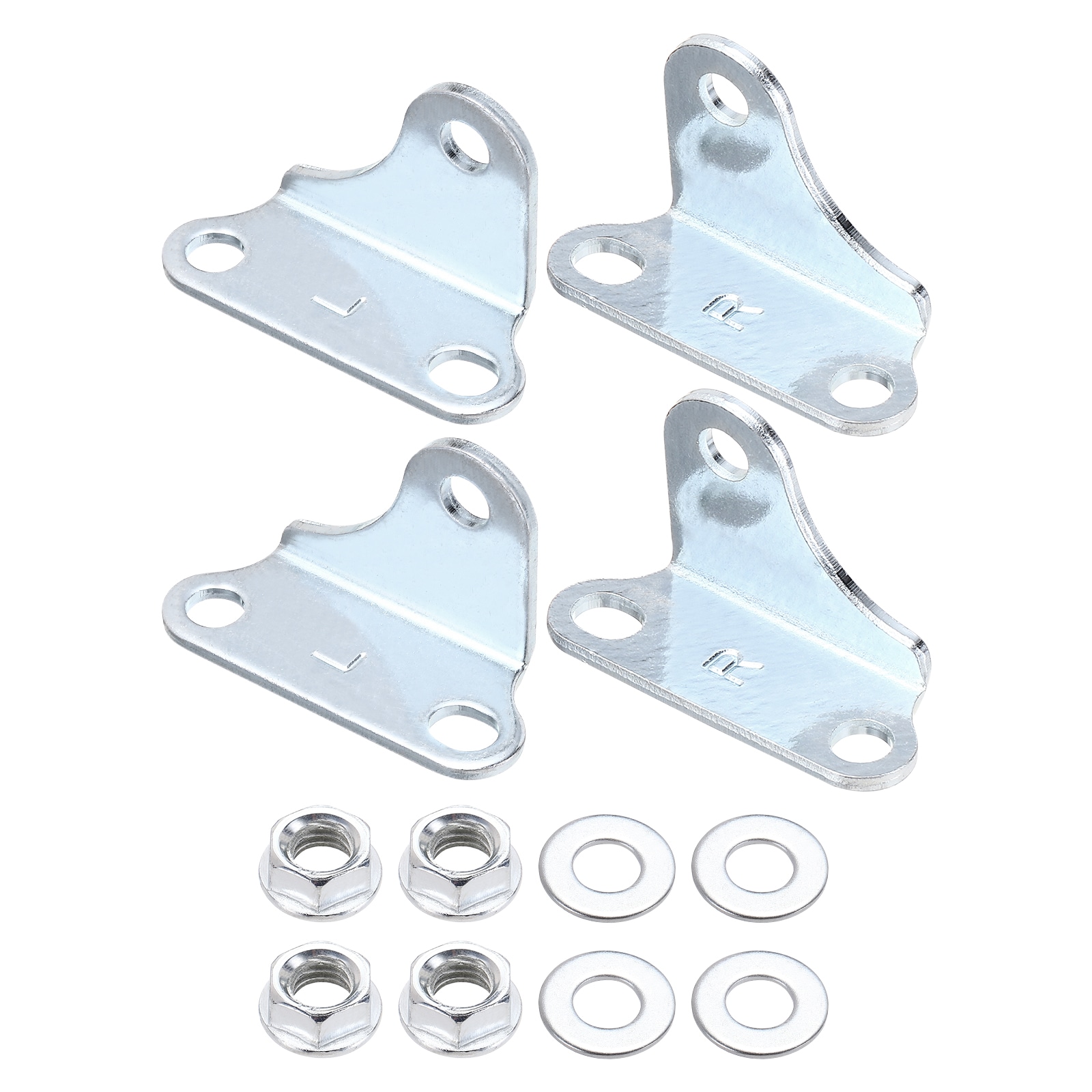 8mm L-Type Mounts Brackets Ball Stud Mounting Bracket Gas Strut Mount Universal Spring Lift Strut for Gas Shock Spring Strut Lift Support Prop 4pcs Silver