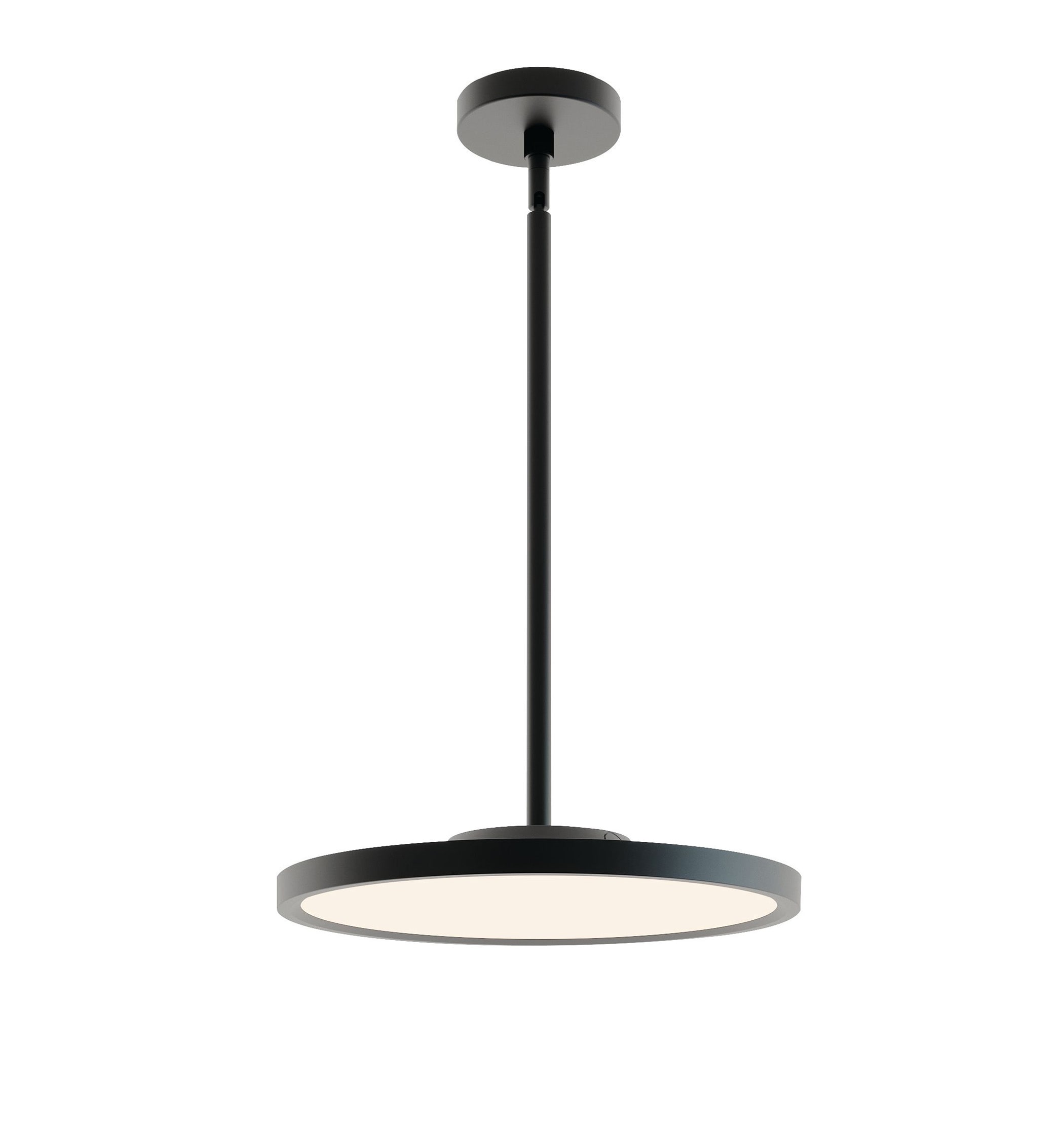 Edge 16'' Black Aluminum LED Round Pendant Light