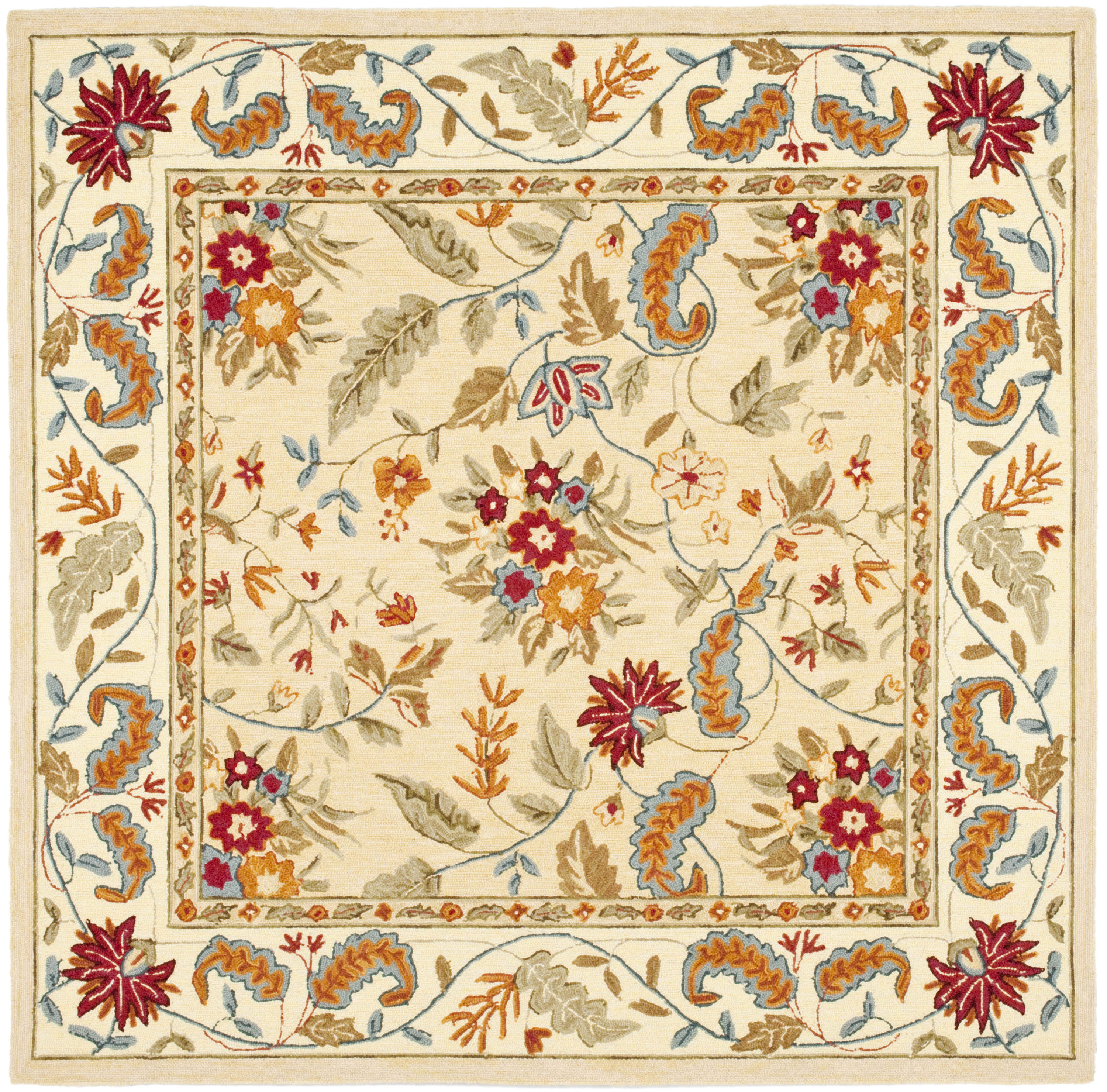Safavieh Chelsea Spring 3 X 4 (ft) Wool Ivory Indoor Floral/Botanical  Farmhouse/Cottage Throw Rug in the Rugs department at