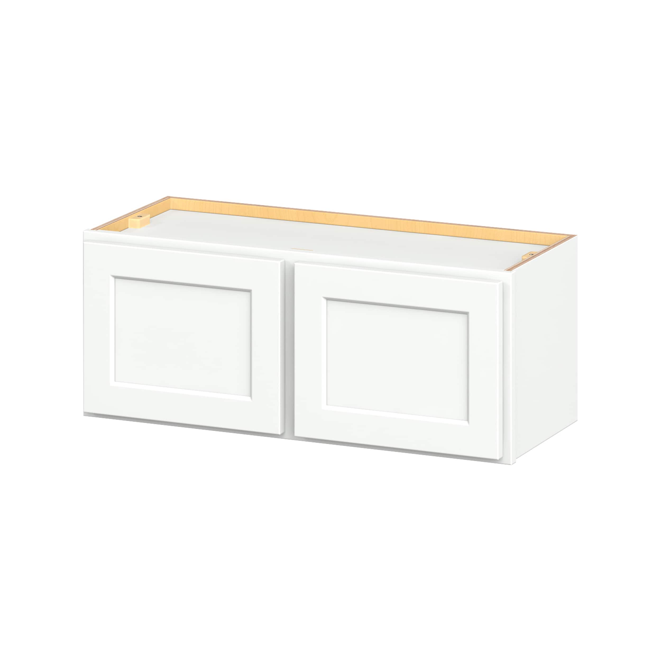 Hugo&Borg W3012-GL PRO Glendale 30-in W x 12-in H x 12-in D Pure White Wall Ready to assemble Plywood Cabinet (Recessed Panel Shaker)