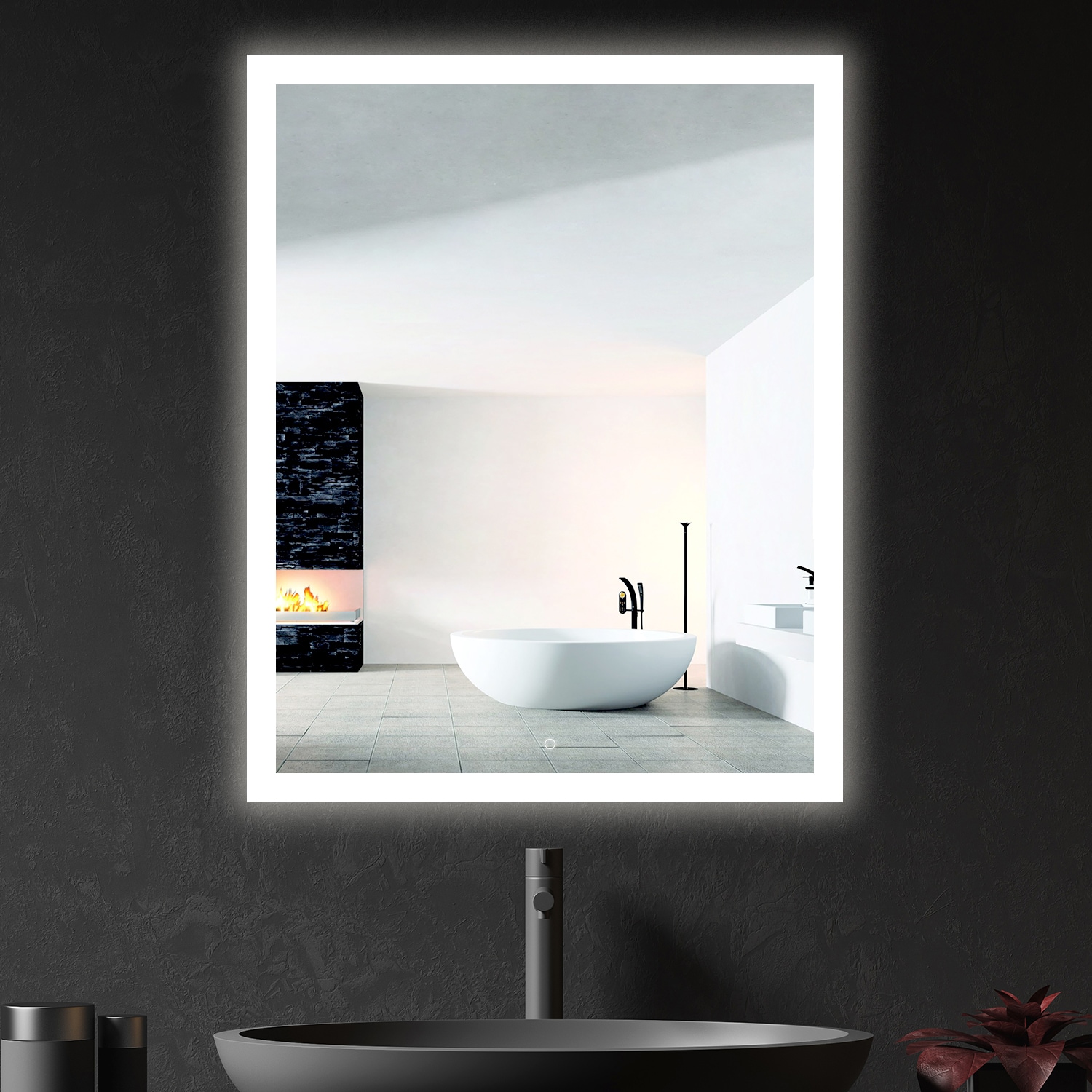 HomLux HOMLUX LED Bathroom Mirror 24 in x 30 in Dimmable Lighted