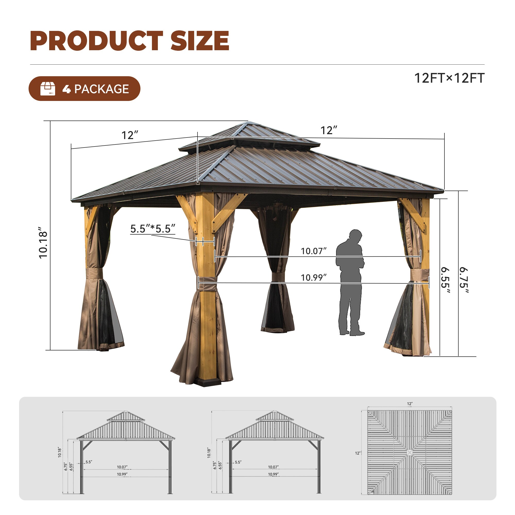 Dimakai DK-0605LC1679 Wood-Resin-Gazebos - View #10