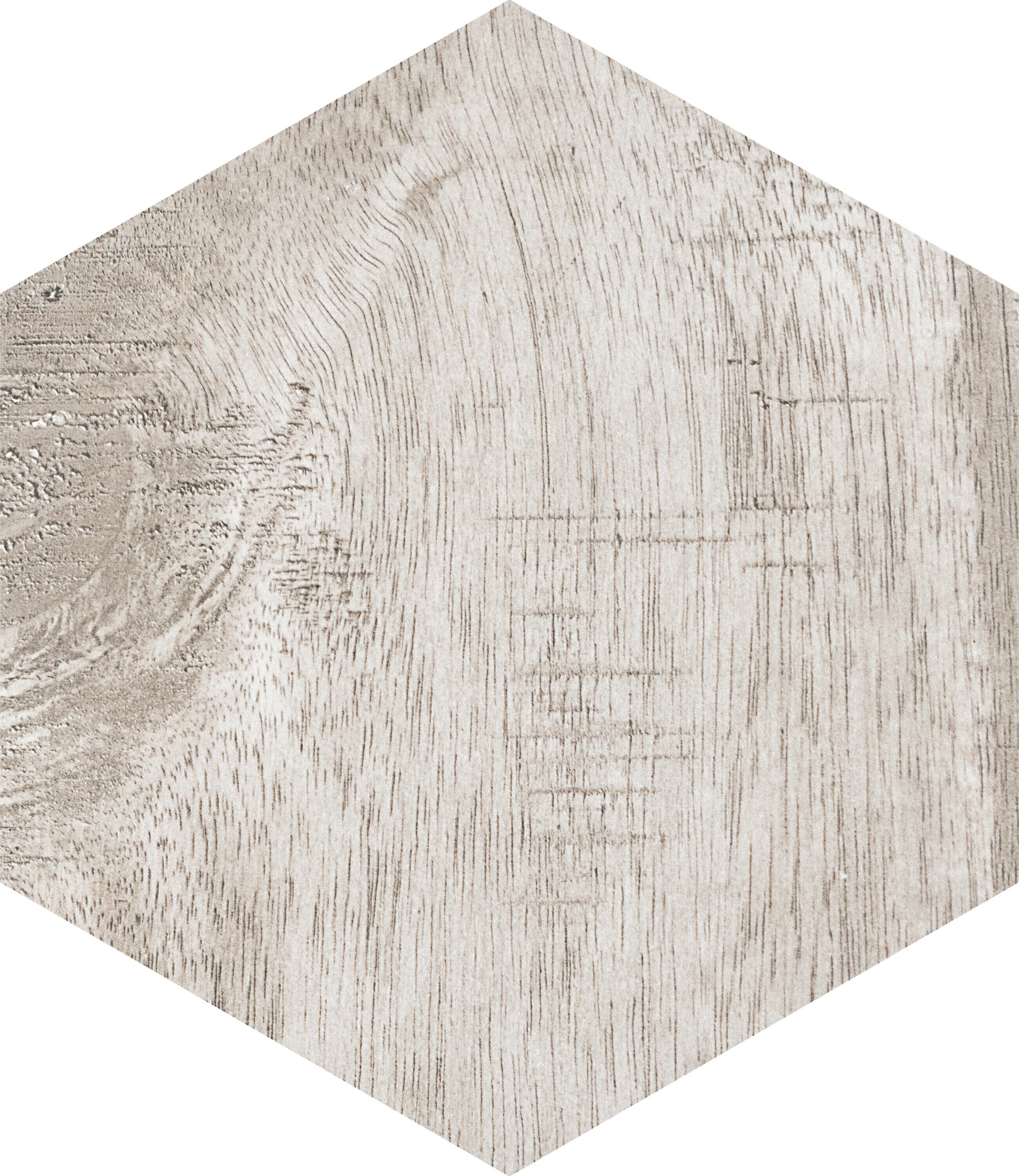 Affinity Tile FCD10XSWGY Sawnwood Hex Grey 8-5/8-in x 9-7/8-in Glazed Porcelain Wood look Hexagon Standard Floor and Wall Tile ( 11.5-sq ft Carton )