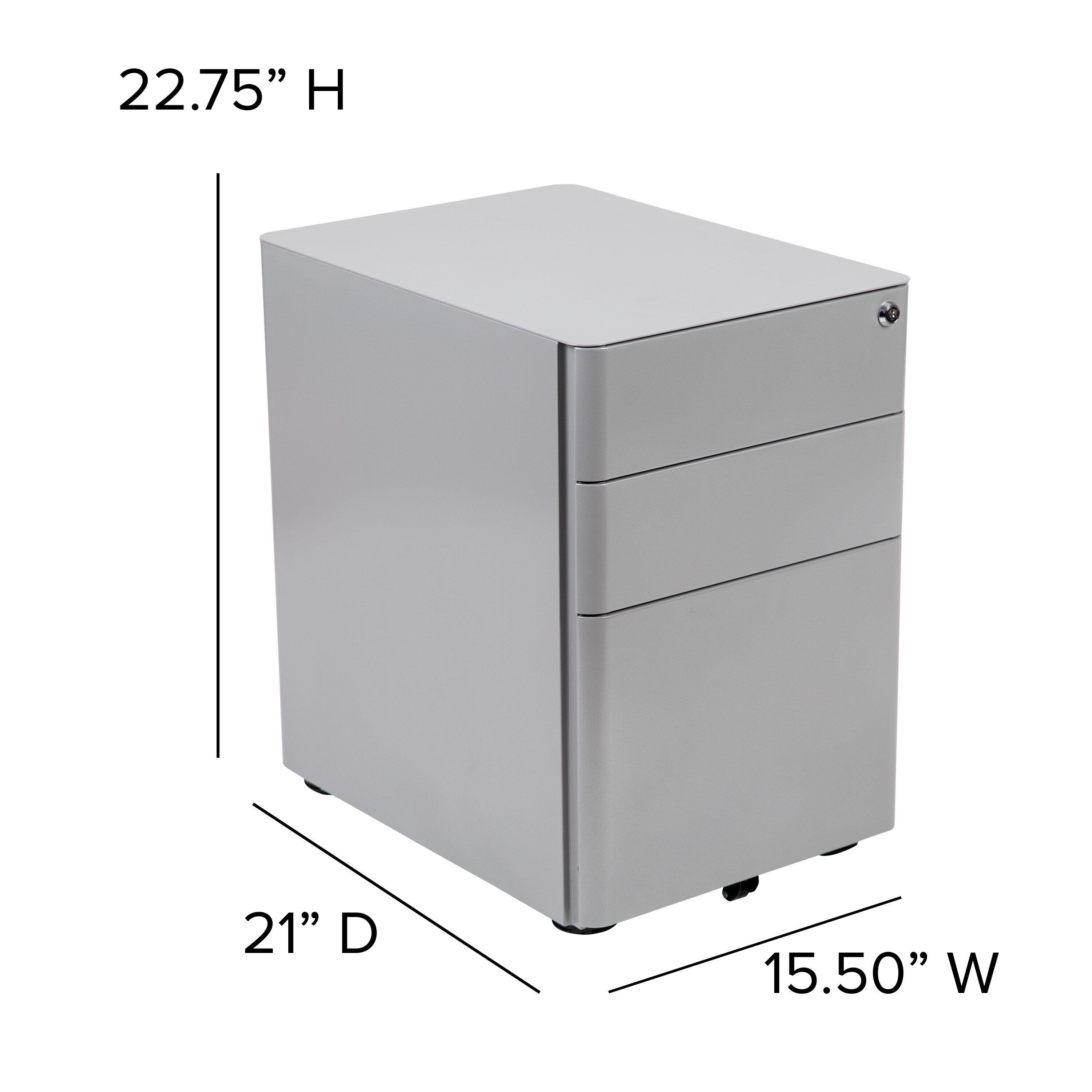 Office Dimensions 20 Inch Deep Metal 3 Drawer Box-File with Full Pull, for  Home and Office, Holds Letter Width Hanging Folders Mobile Pedestal