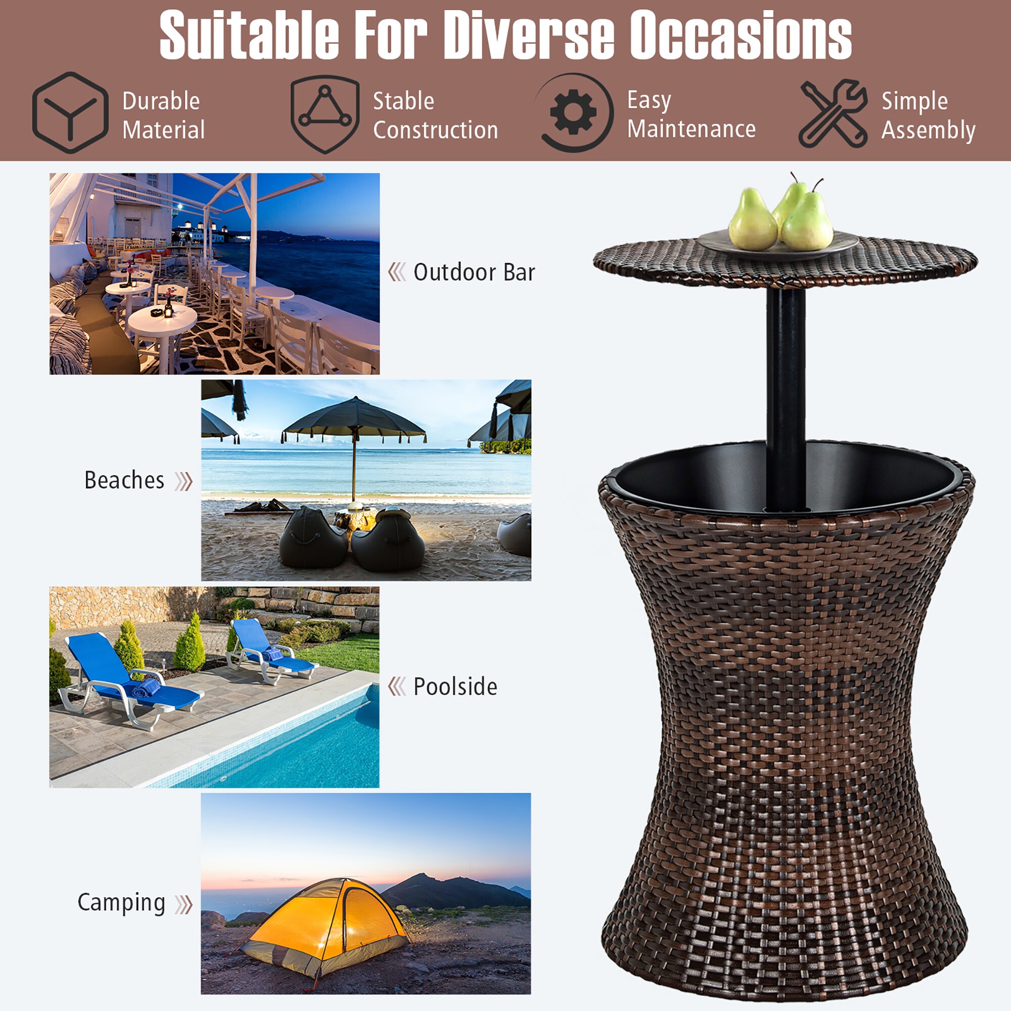 Costway CSHY005633 Patio-Tables - View #4