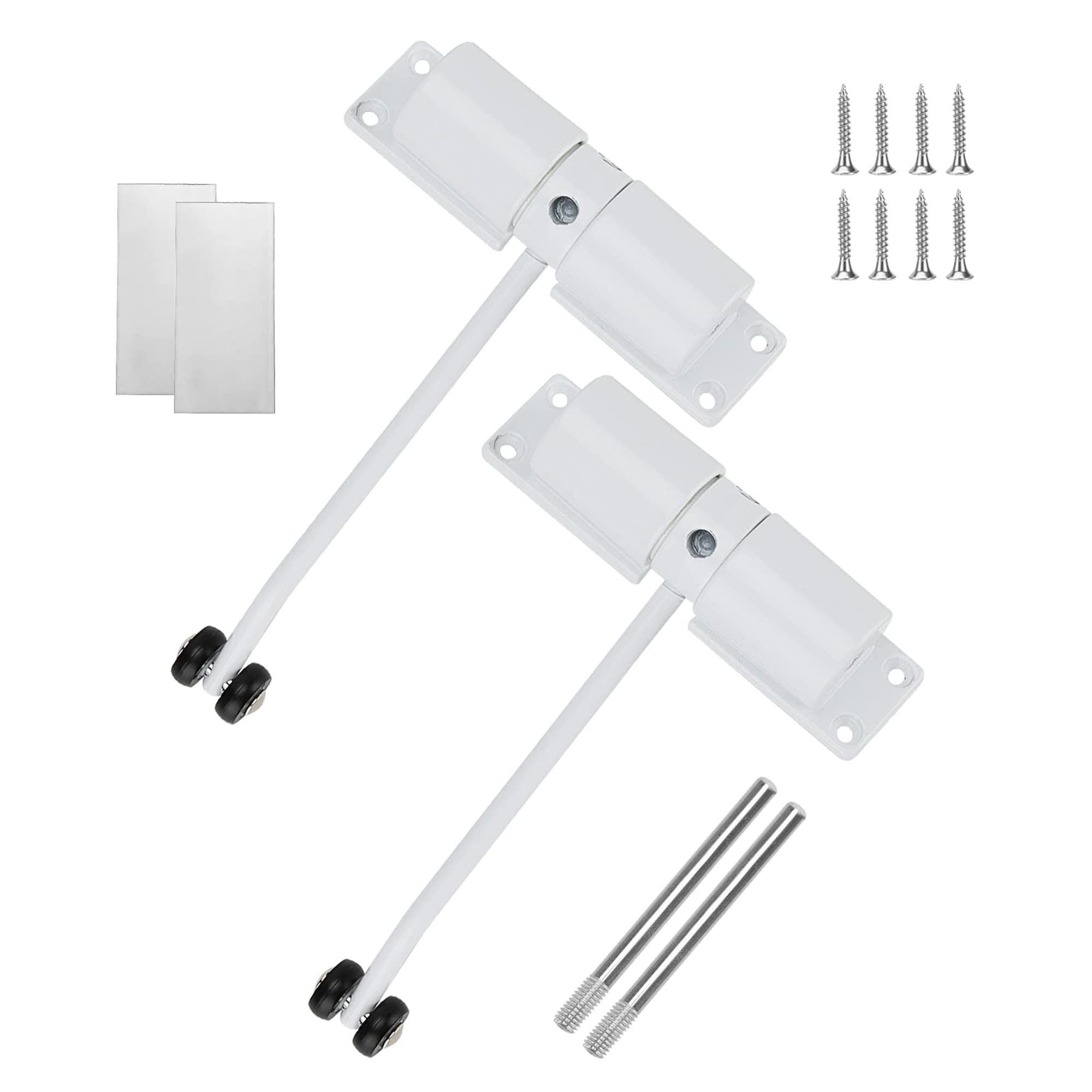 Numhew 5in L x 6in W x 1.26in H 2-Pack White Mini Automatic Spring Door Closer