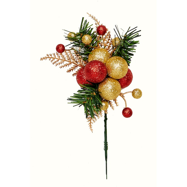 Worth Imports 12-Pack Multiple Colors/Finishes Ball Spray Christmas Tree Pick | 6806