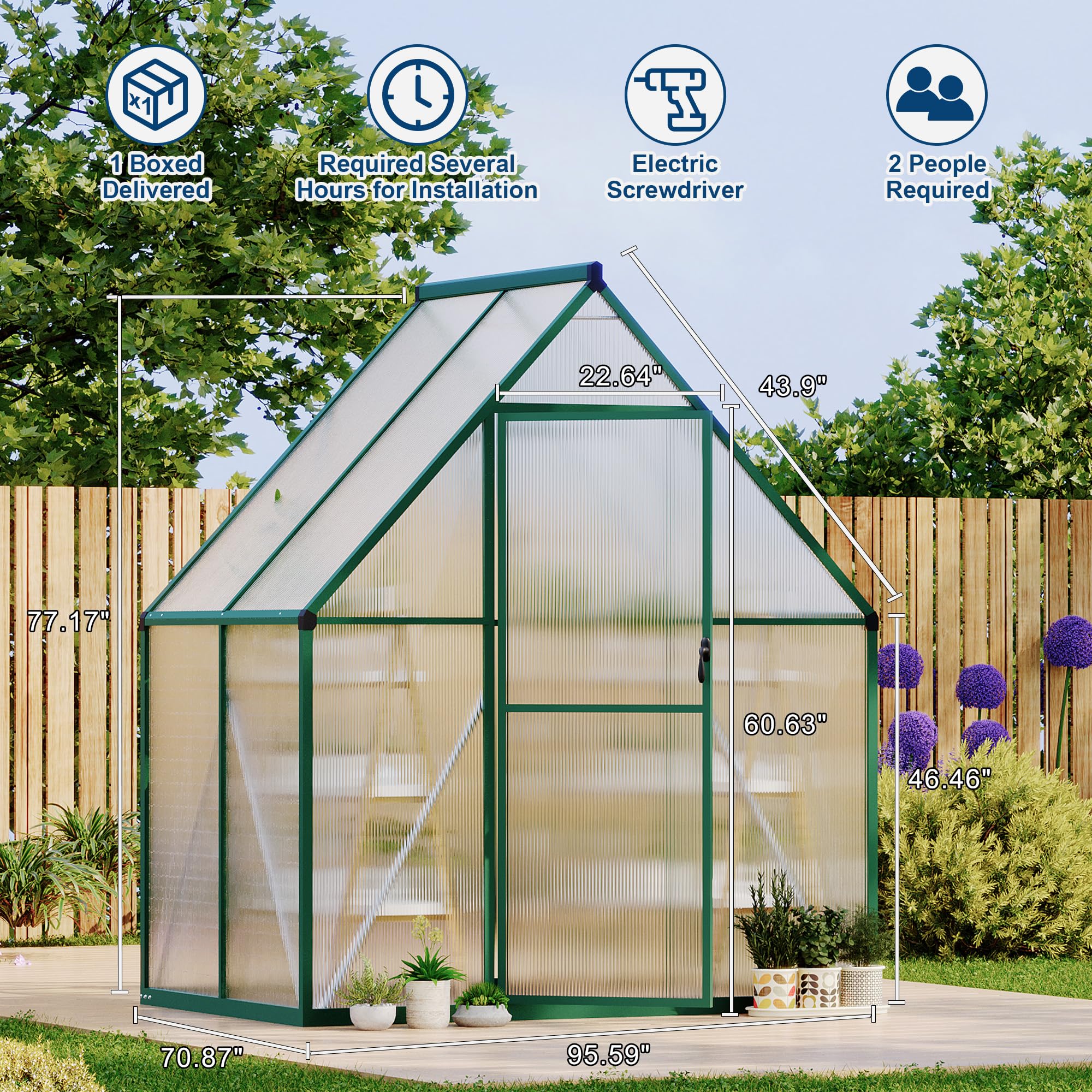Photo inspiration: Idealhouse 6X4Ft Green Heavy Duty Walk In Aluminum Greenhouse With Photo Inspiration