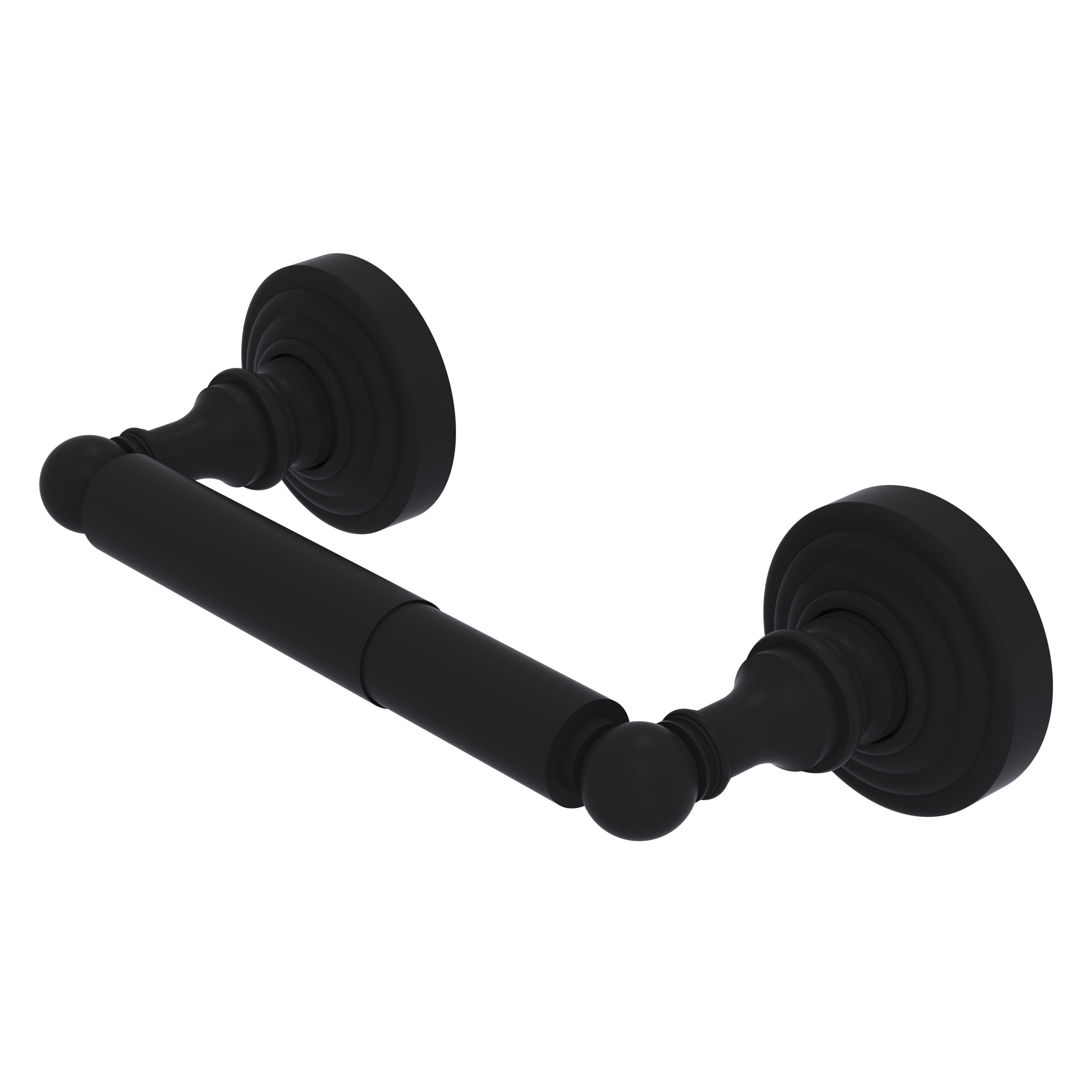 Allied Brass WP-24-BKM Waverly Place Matte Black Wall mount Double post Toilet Paper Holder 1 -Rolls with Storage