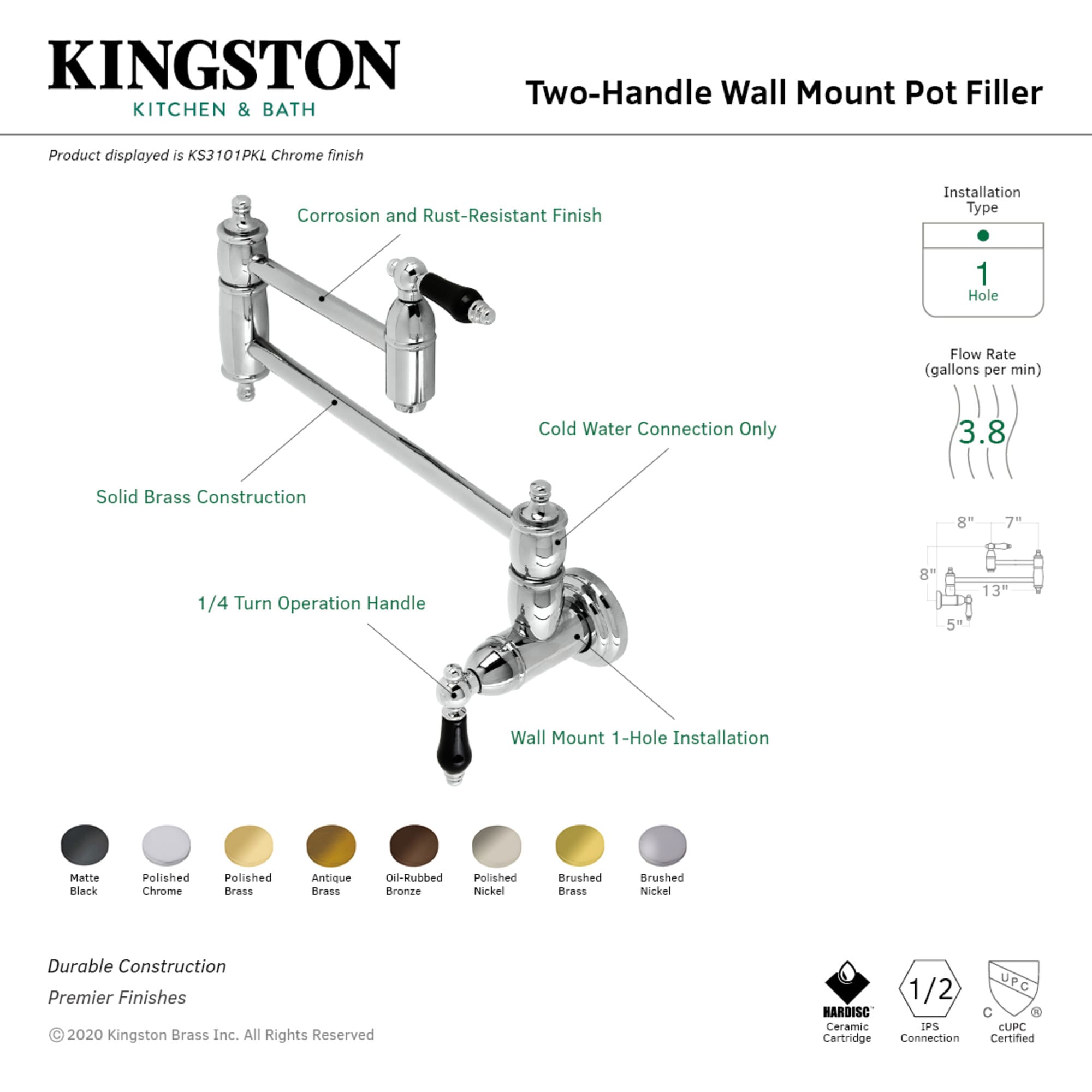 Kingston Brass WLKS3108PKL Kitchen-Faucets - View #3