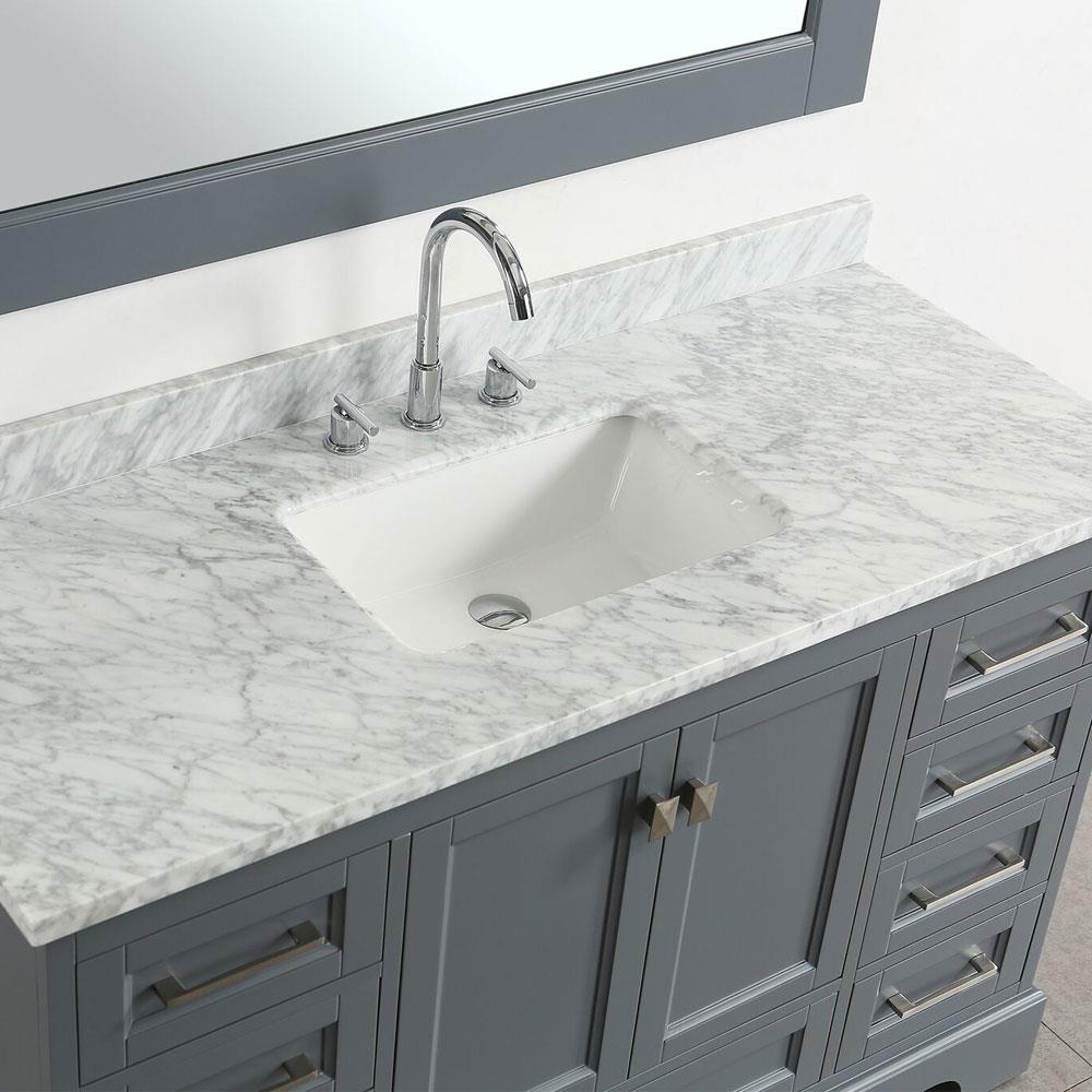Design Element Omega 54-in Gray Undermount Single Sink Bathroom Vanity ...