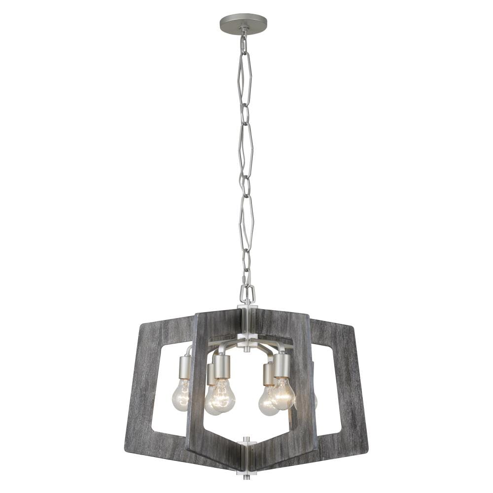 Varaluz 268C06SOG Lofty 6 -Light Gray Farmhouse For Use in Bedrooms, Dining Rooms, Foyers, Kitchens, Living Rooms Chandelier