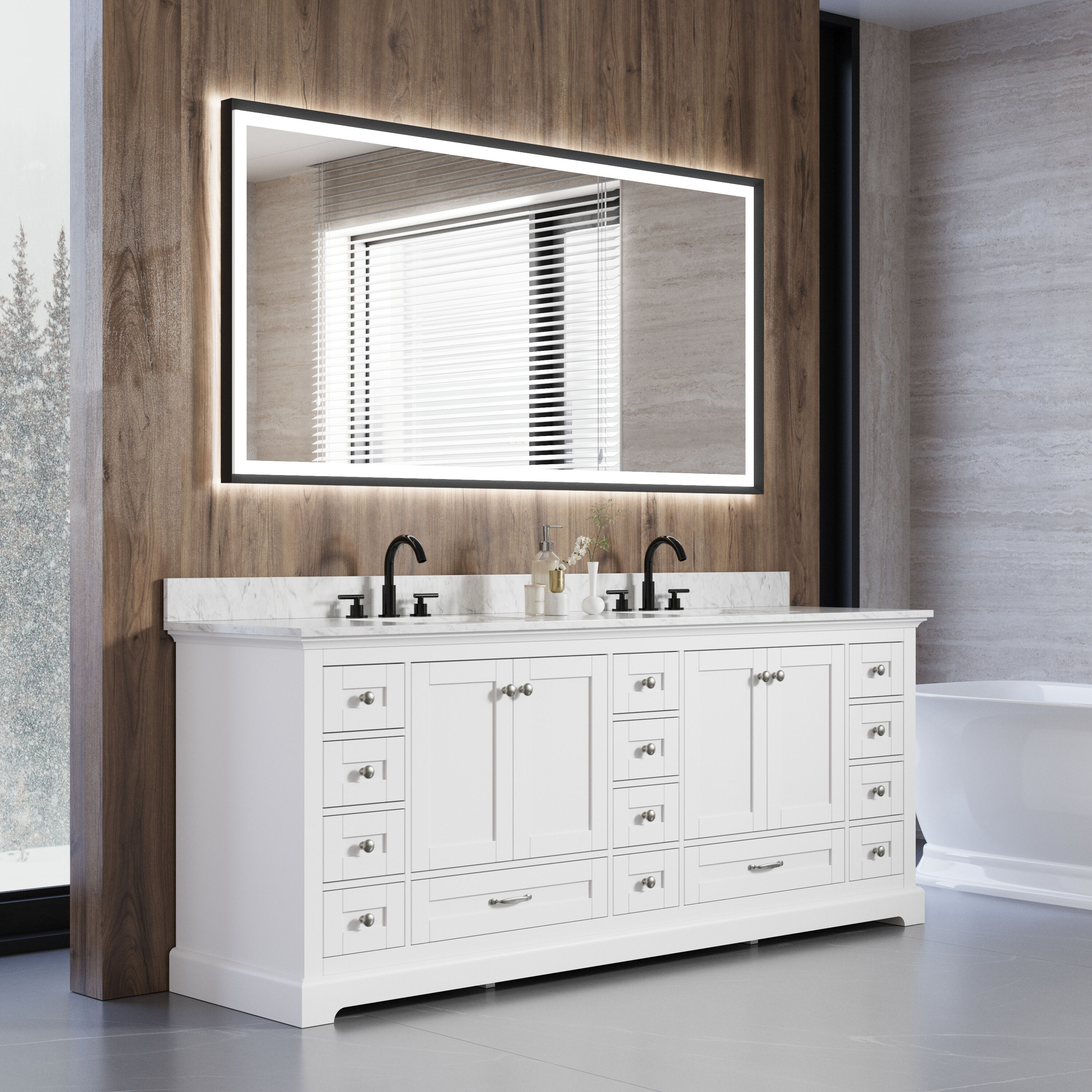 Forclover MRE-6F7236MB Framed-Bath-Mirrors - View #12
