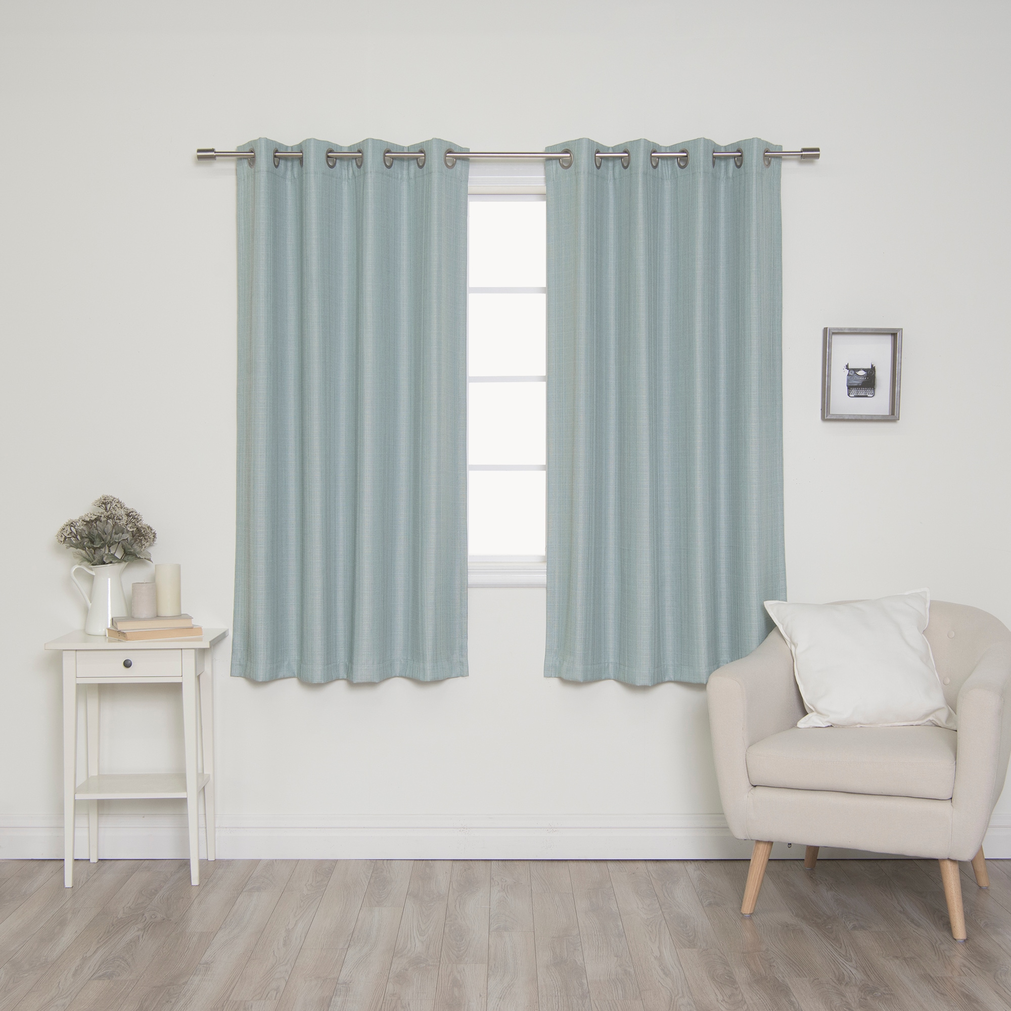 Best Home Fashion JC-07-GS-63-MINGREEN 63-Inches Mint Blackout Grommet Curtain panel pair