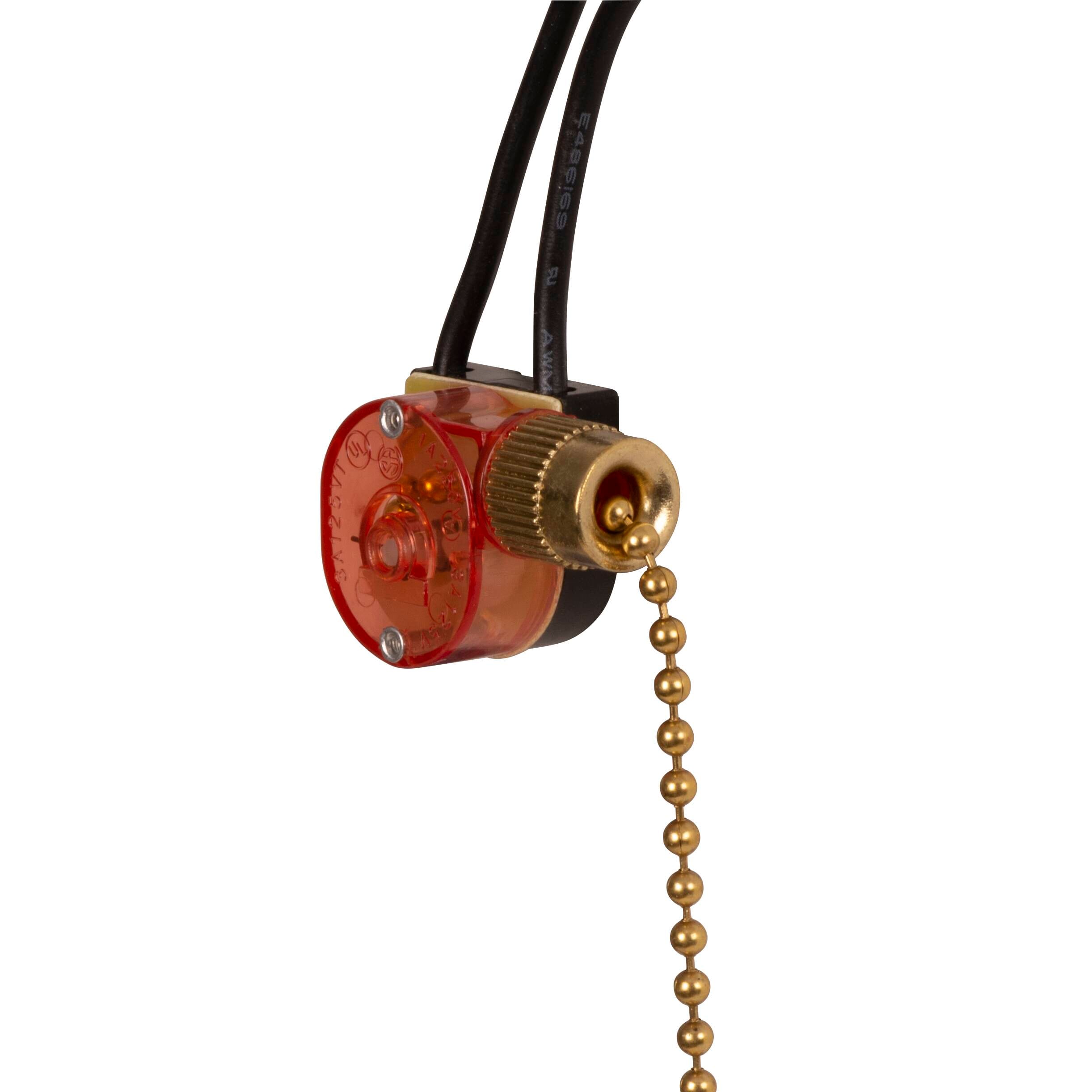 Harbor Breeze 40374 Universal 6.5-in Brass Metal Indoor Ceiling Fan Pull chain Switch