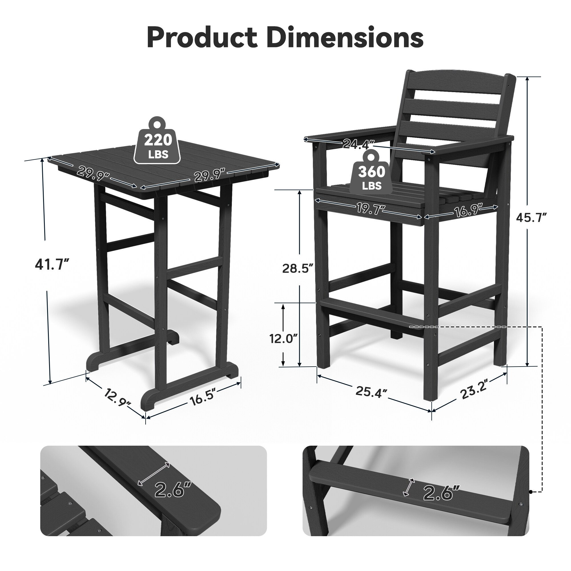 JEAREY JYGBY-3JT-GRAY Patio-Conversation-Sets - View #3