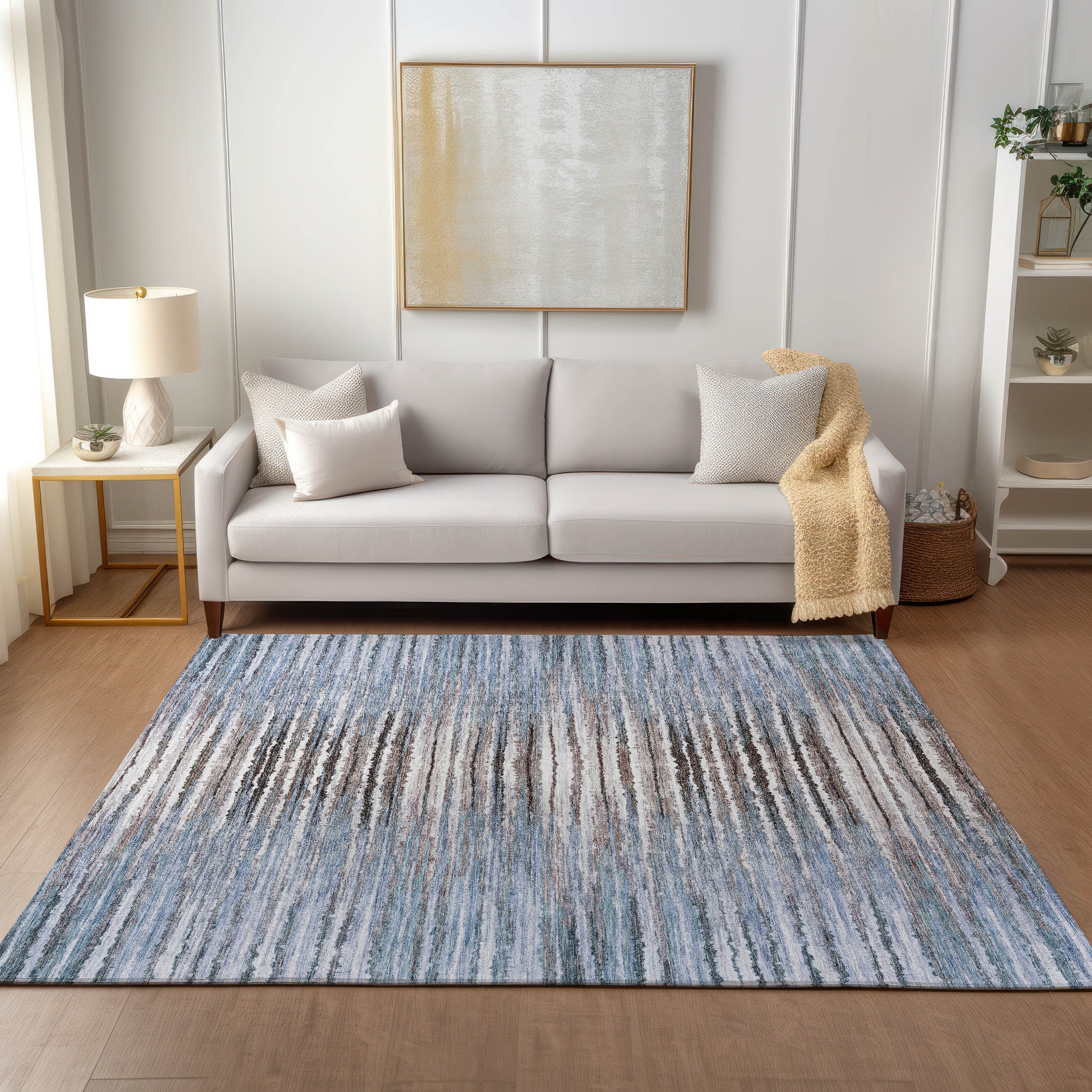 Addison Rugs ACN604SK9X12 Chantille ACN604SK 9 x 12 (ft) Polyester Sky Rectangular Indoor/Outdoor Abstract Machine washable Area rug