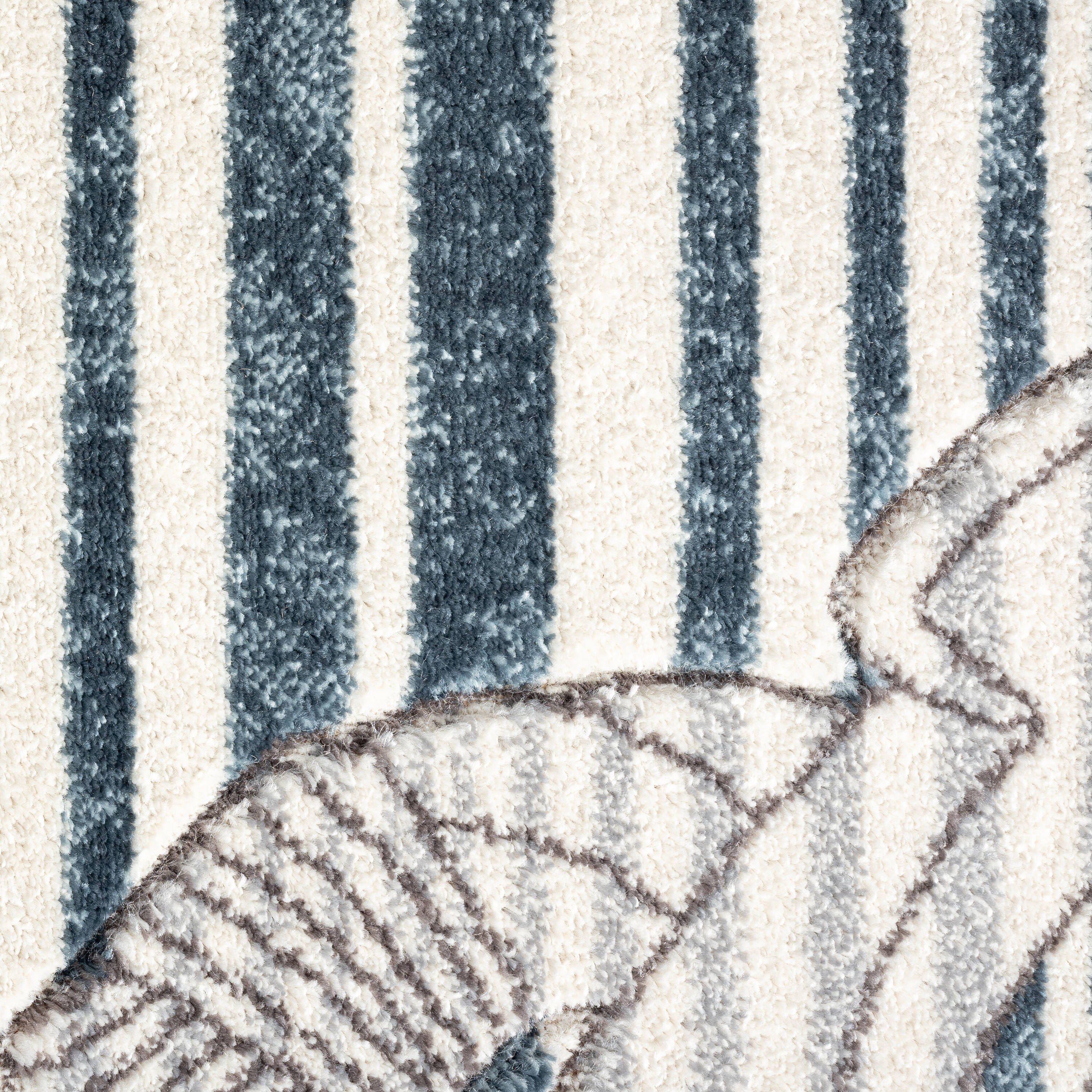 allen + roth Anchor Stripes 8 X 10 (ft) Cream-blue Indoor Stripe Coastal  Area Rug in the Rugs department at