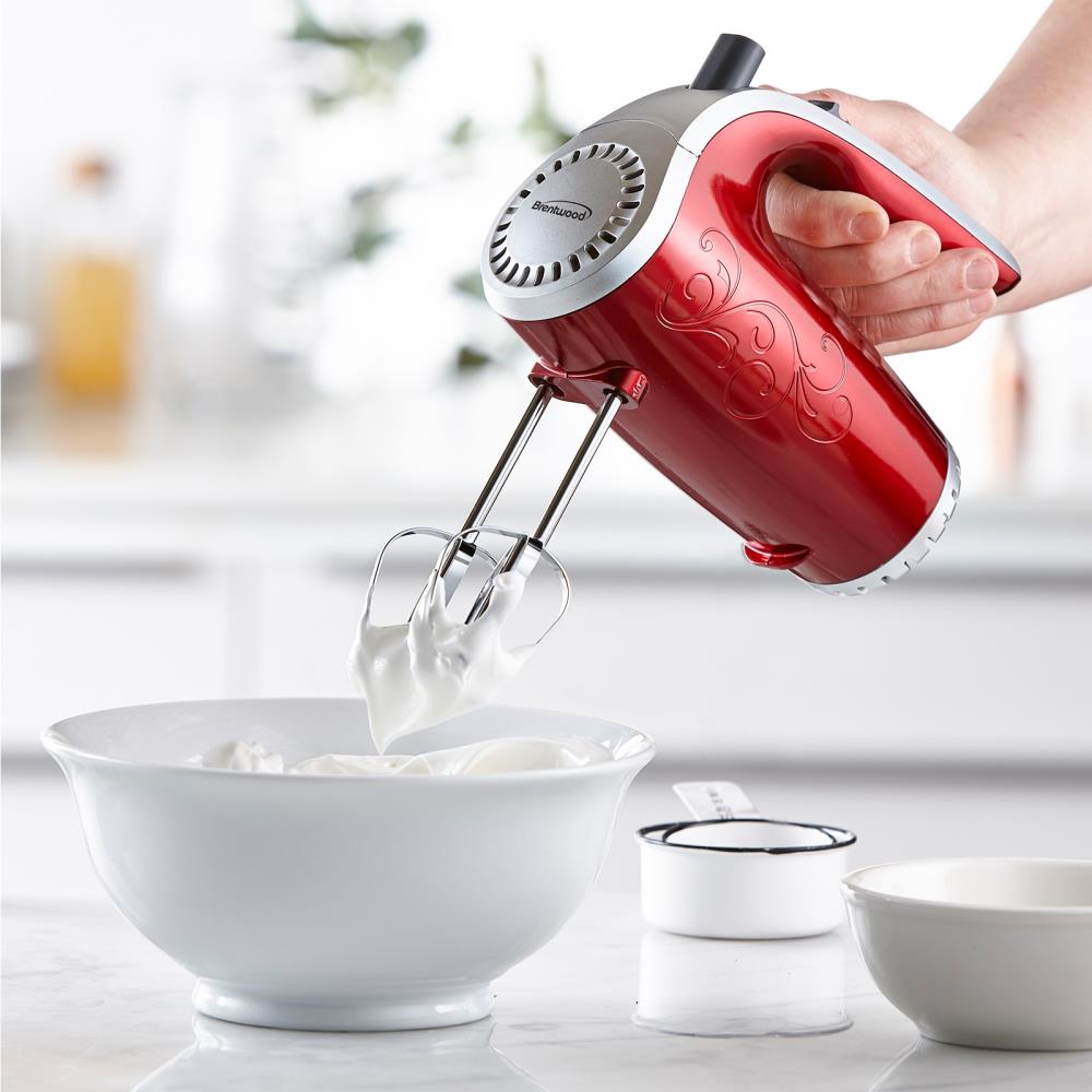 Kalorik Cordless Rechargeable Hand Mixer, Red - 5 Speeds, Wire Whisk &  Dough Hook Included - Perfect for Baking & Cooking - cETLus Safety Listed  in the Hand Mixers department at