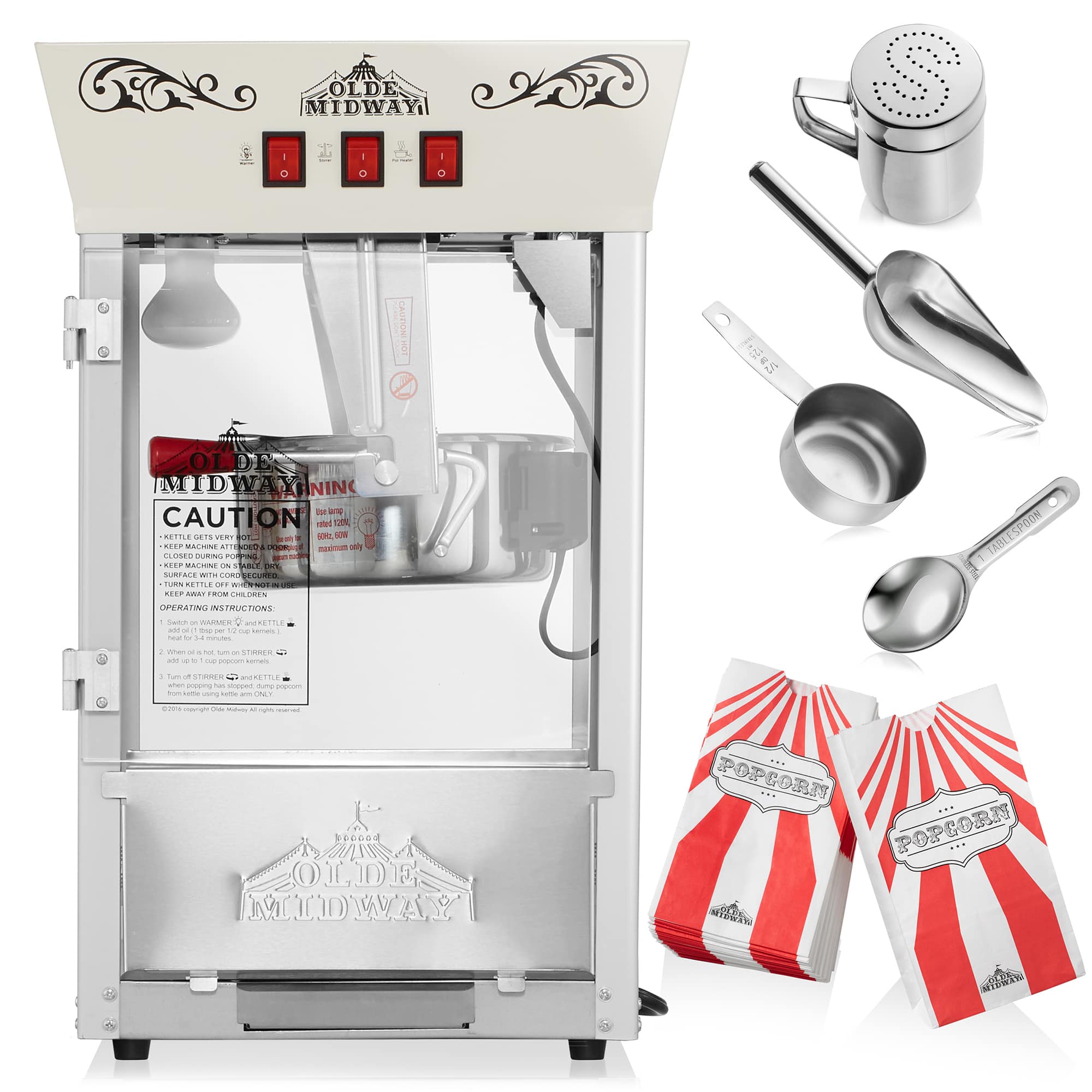 Olde Midway CON-POP-8930-CREAM Popcorn-Makers - View #3