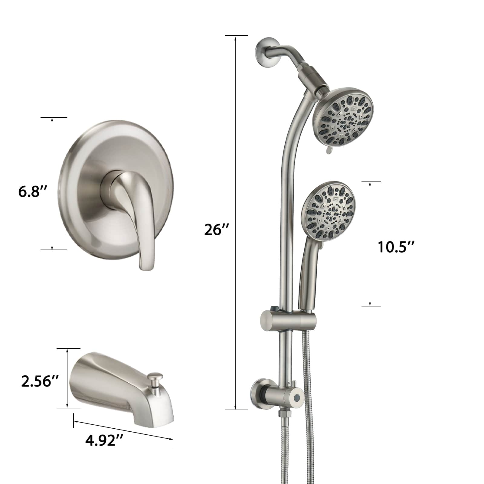 Rbied WJ-LSR-02 Showerhead-Bar-Panels - View #2