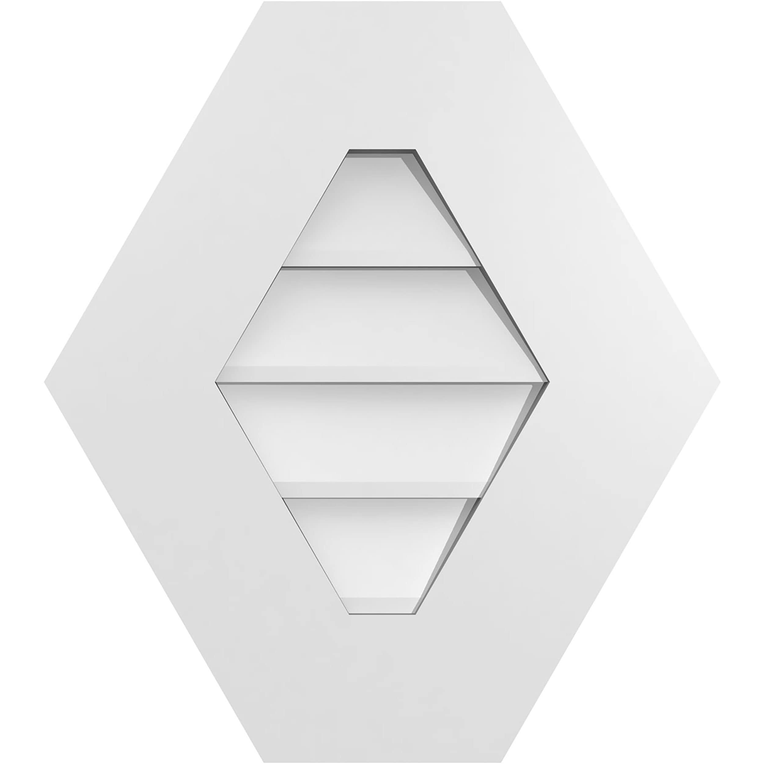 Ekena Millwork GVPHP16X1801SN 16-Inches x 18-Inches Off-white Peaked PVC Gable Louver Vent
