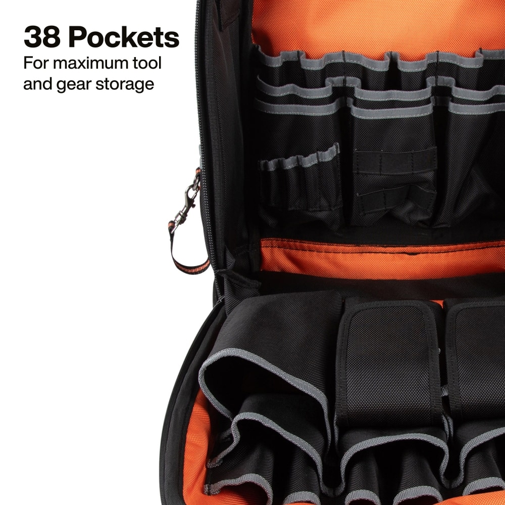 Klein Tools MODbox Black Ballistic Nylon 14.5-in Zippered Backpack