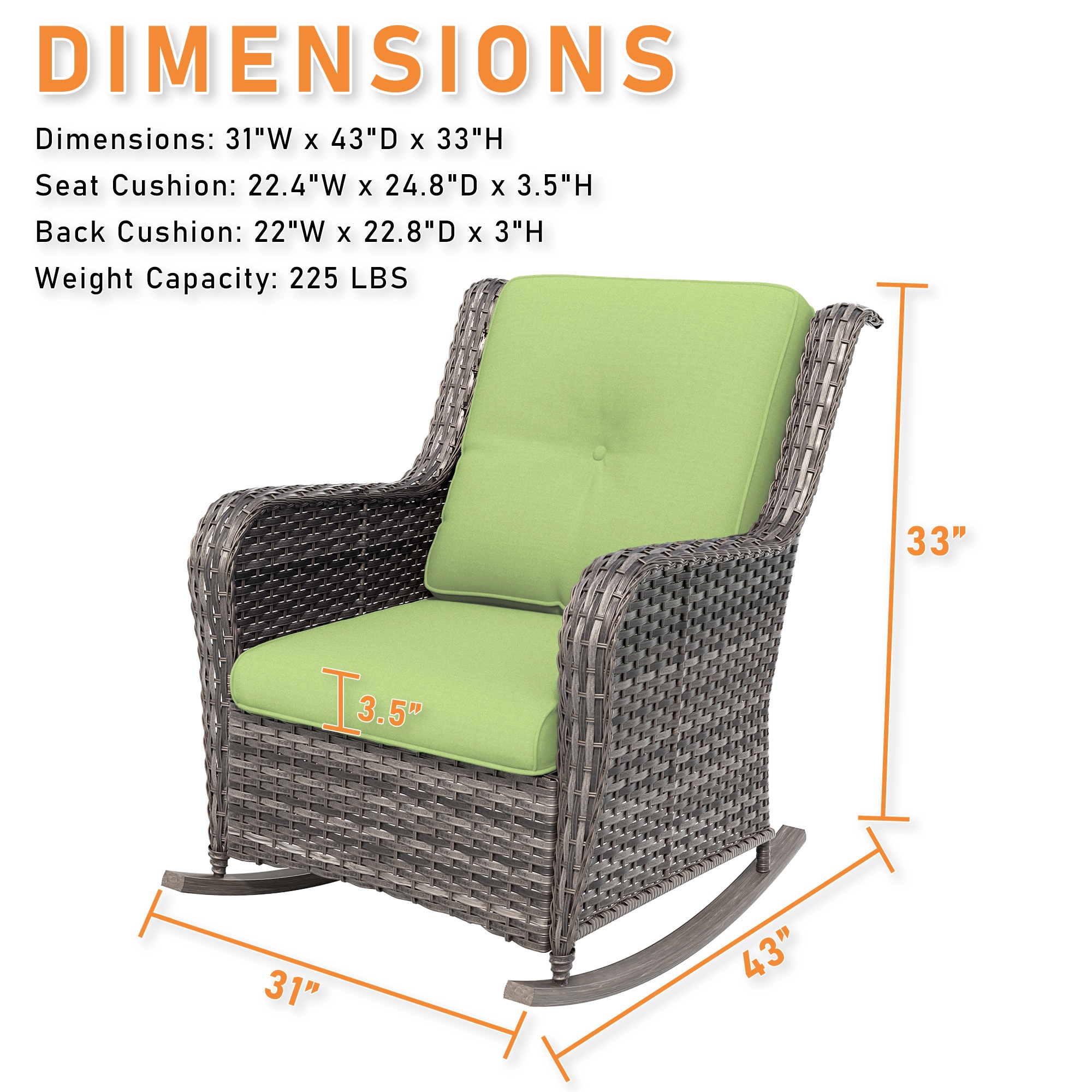 Gardenbee HGL-M04-GRN Patio-Chairs - View #3
